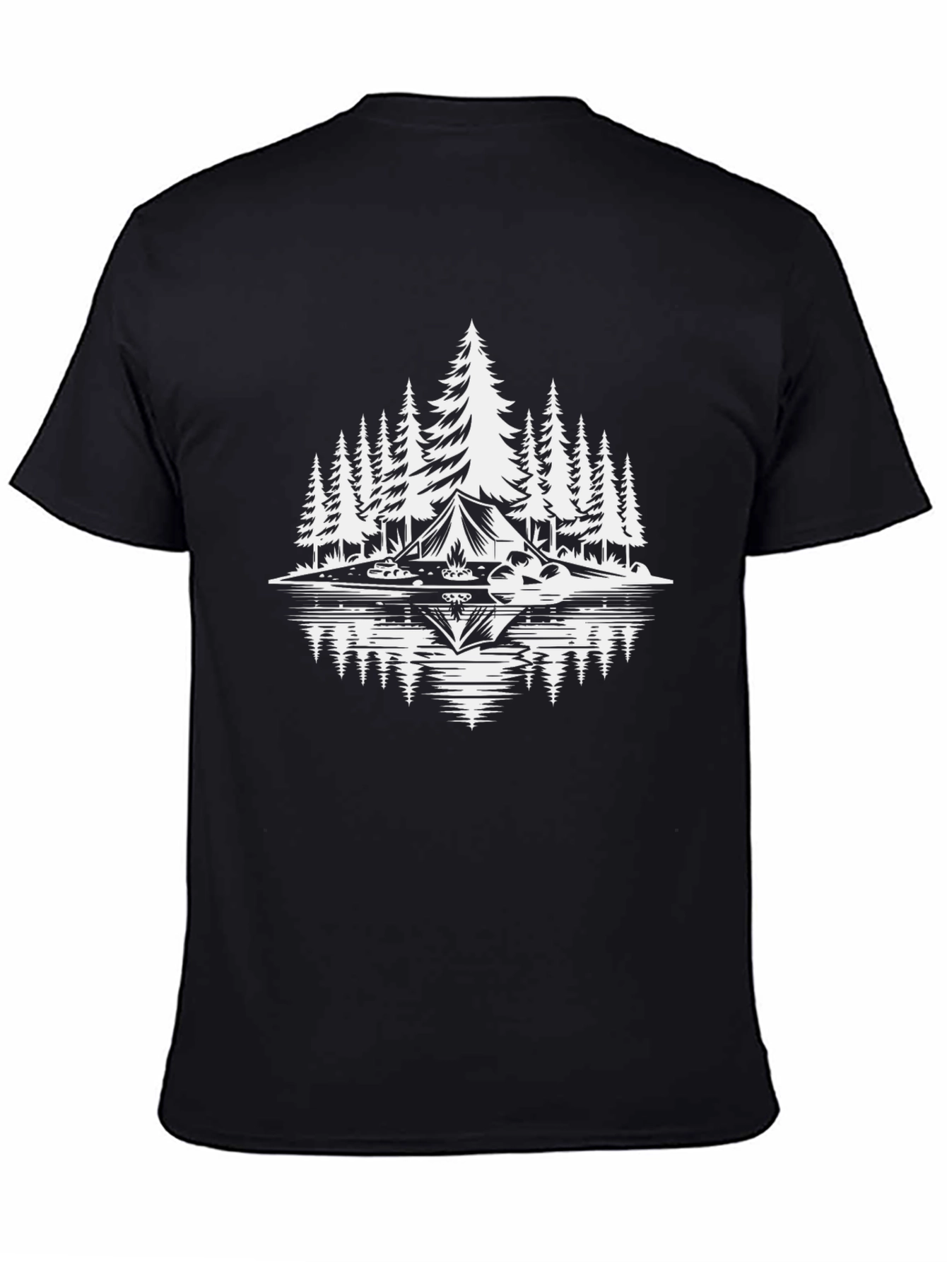 Black Camping Adventure T-Shirt view 4