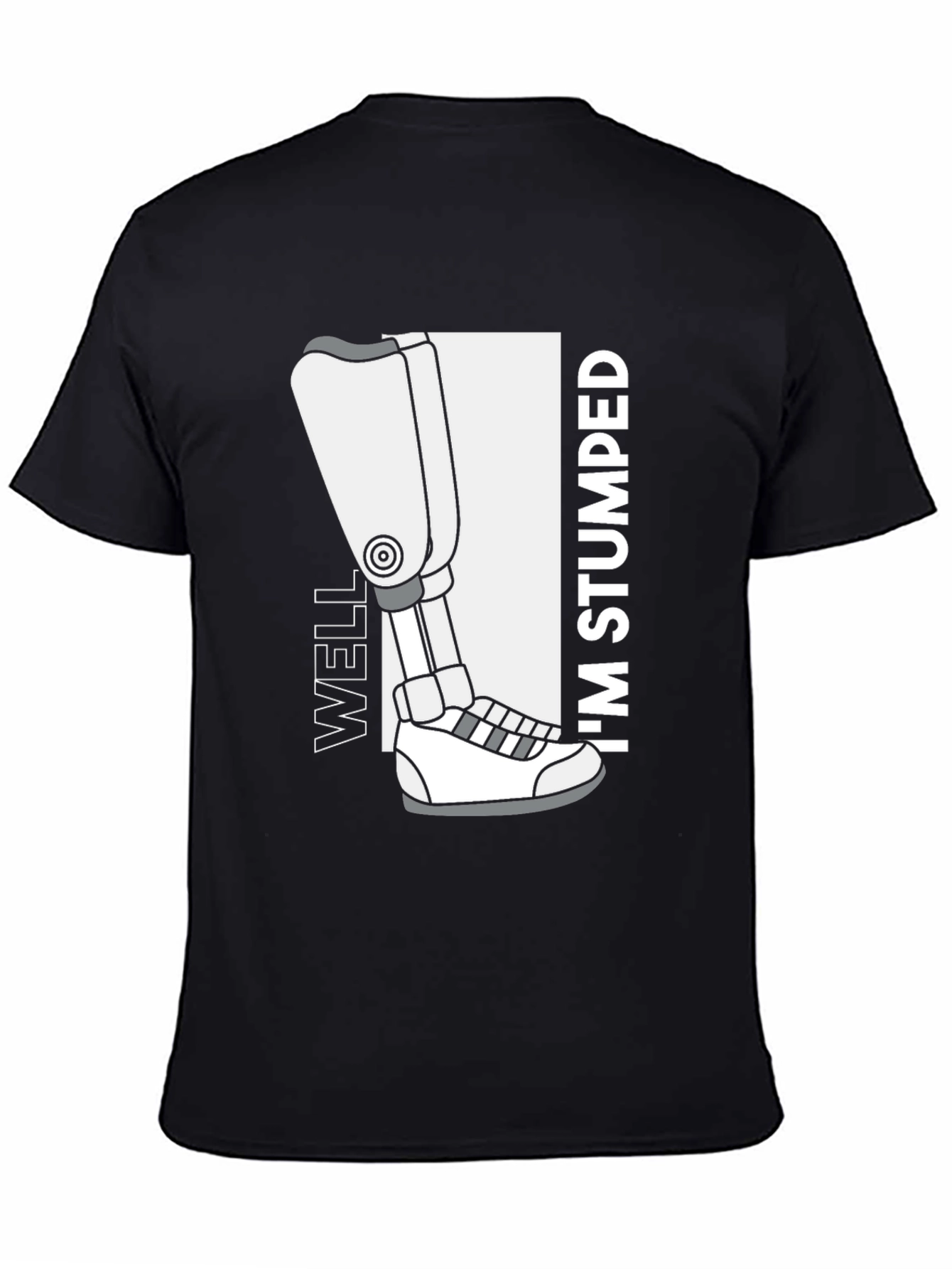 Black Well I'm Stumped Amputee Humor Graphic T-Shirt view 4