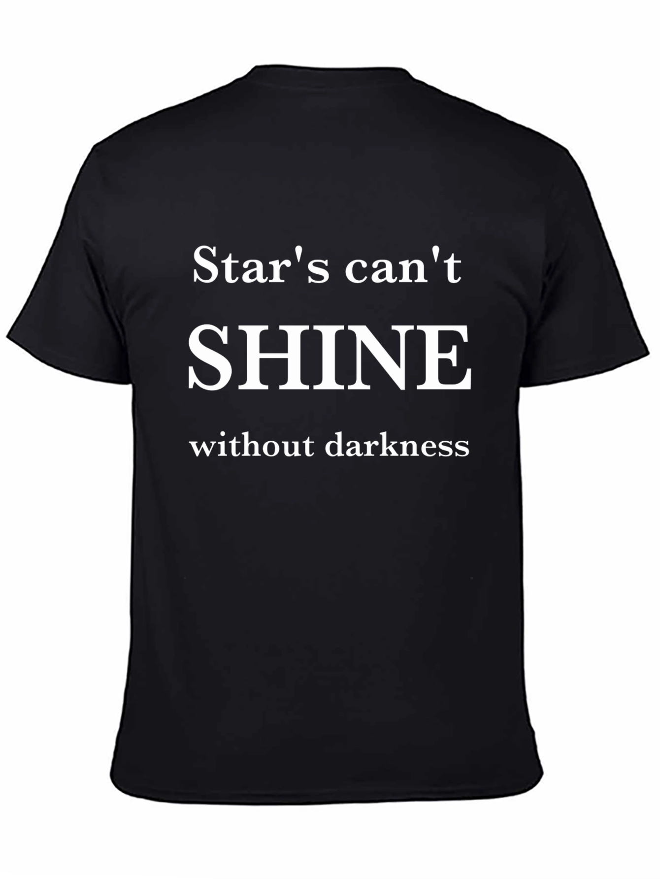 Black Inspirational Star Shine Black Graphic T-Shirt view 4