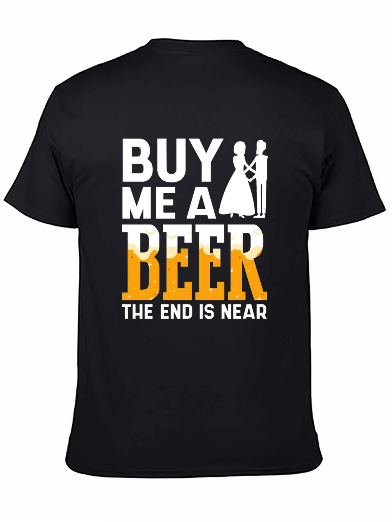 Black Buy Me A Beer - Funny Wedding T-Shirt view 4