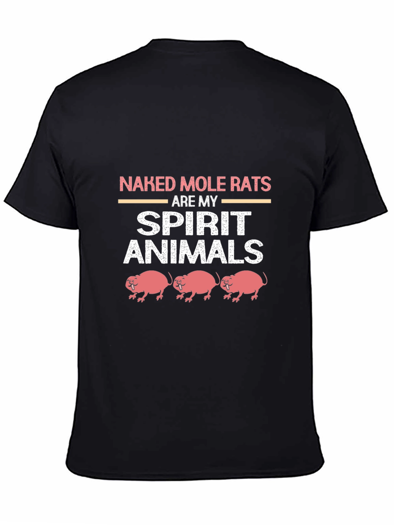 Black Naked Mole Rats Spirit Animal T-Shirt view 4