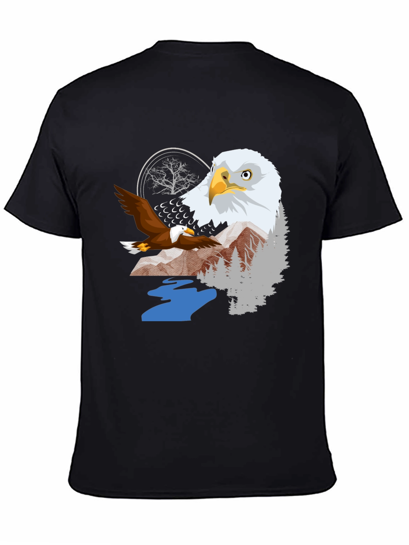 Black Eagle Graphic Tee - Nature Inspired T-Shirt view 4