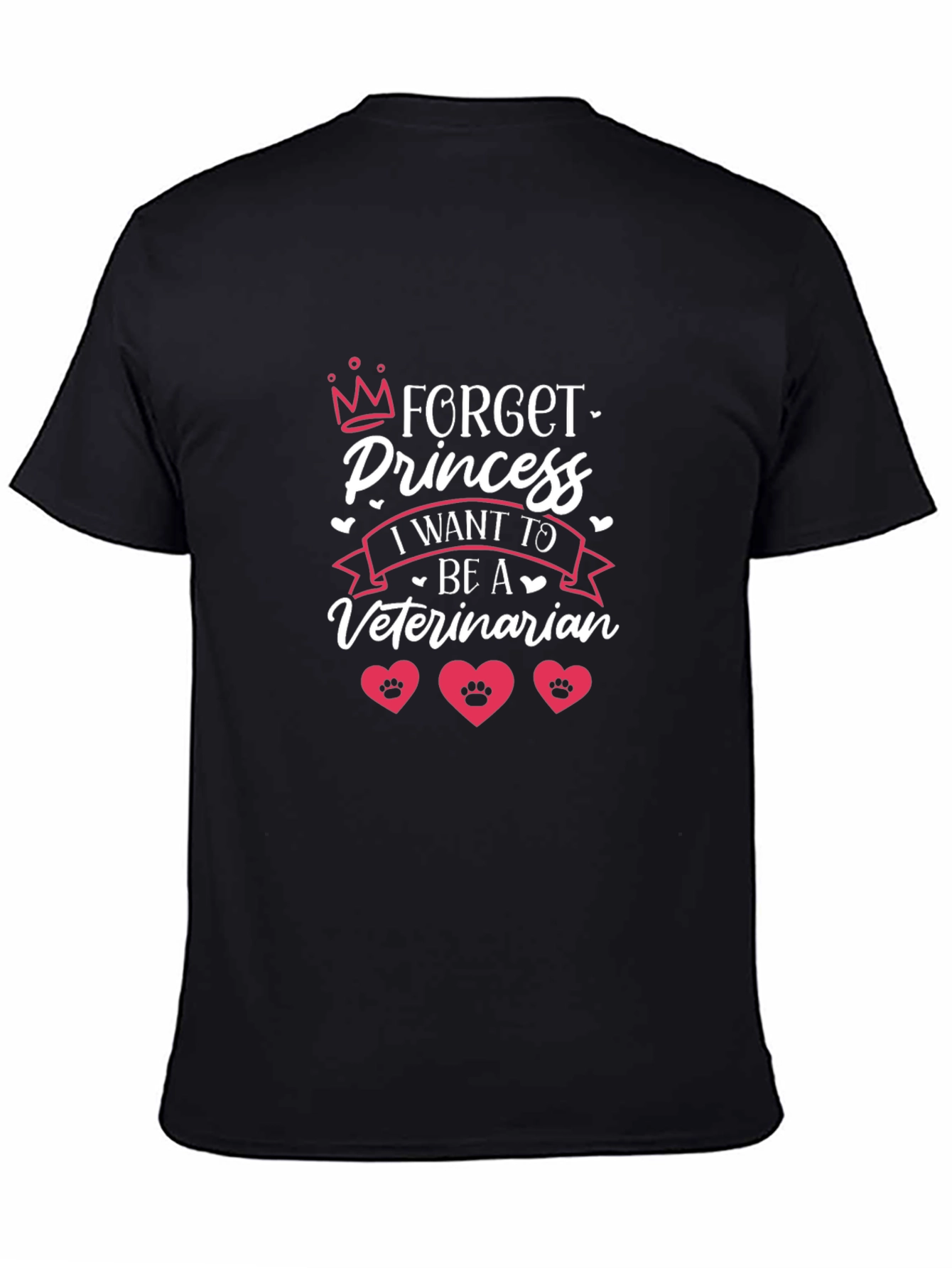 Black Forget Princess, I Want to be a Veterinarian T-Shirt view 4