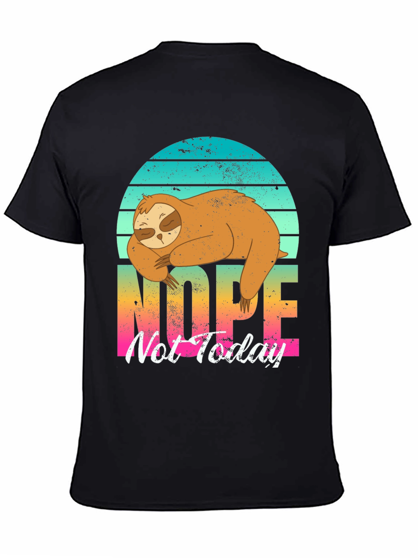 Black Nope Sloth Graphic Tee - Lazy Day Comfort view 4