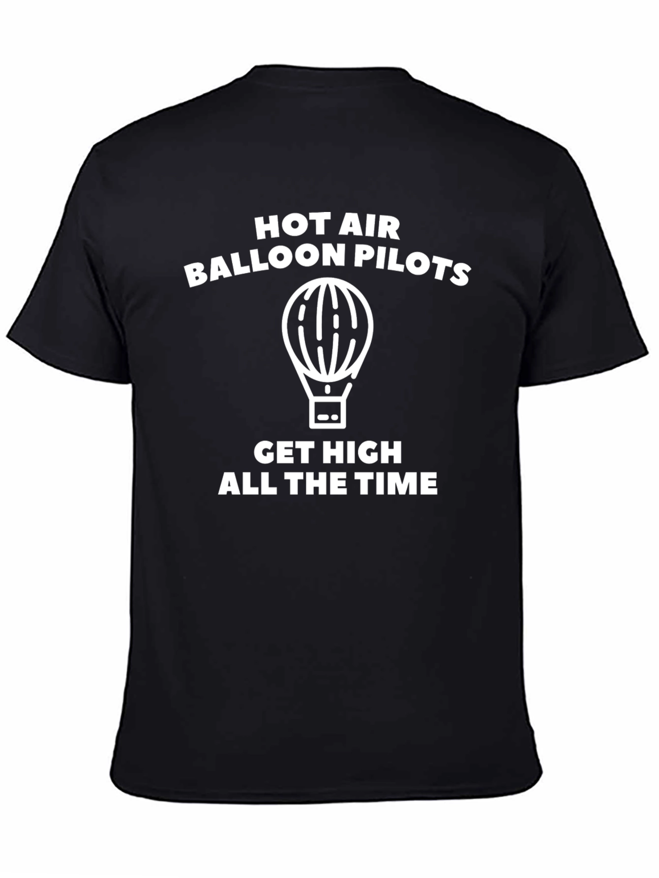 Black Hot Air Balloon Pilots Get High T-Shirt view 4