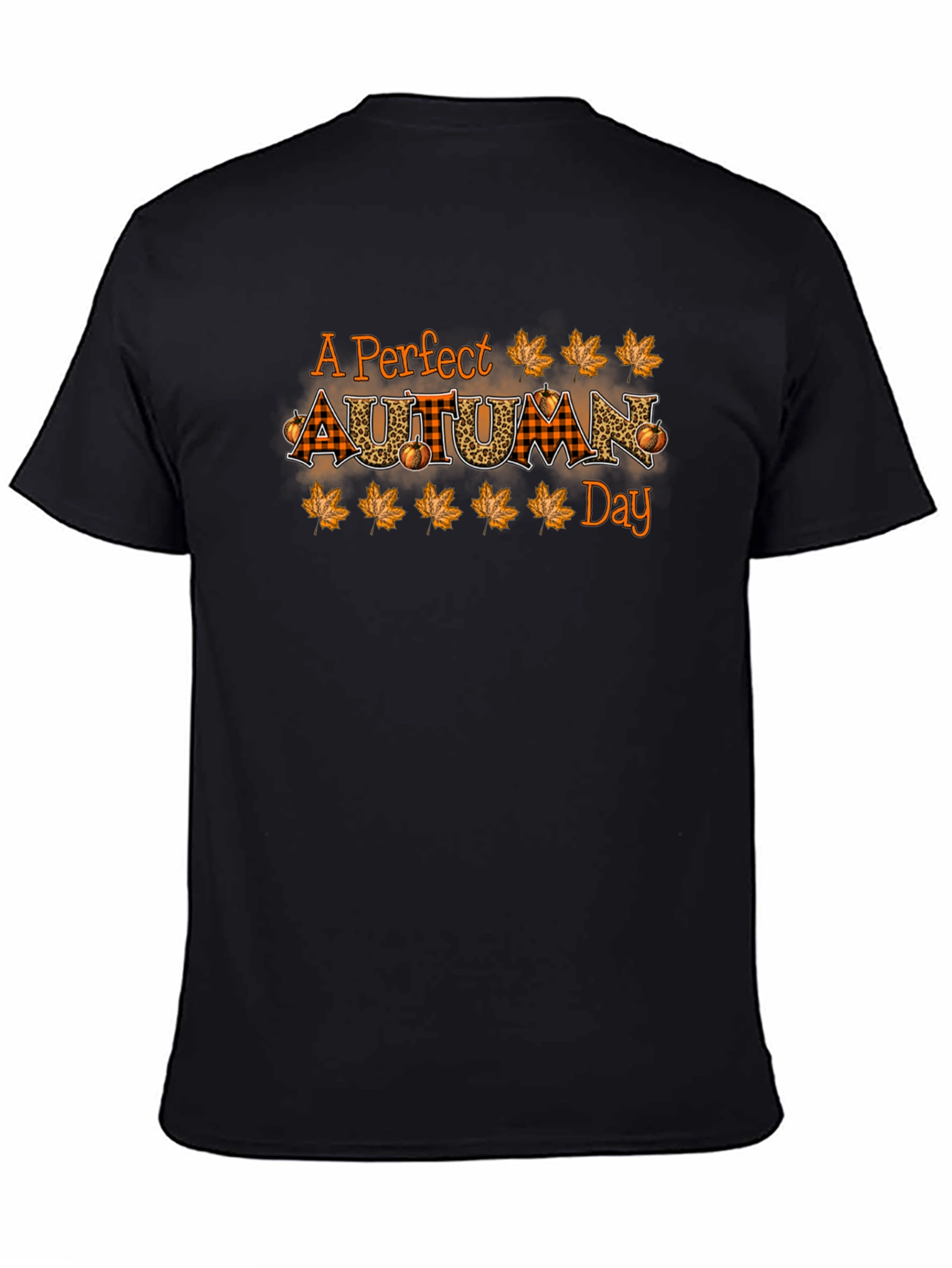 Black Perfect Autumn Day T-Shirt Fall Graphic Tee view 4