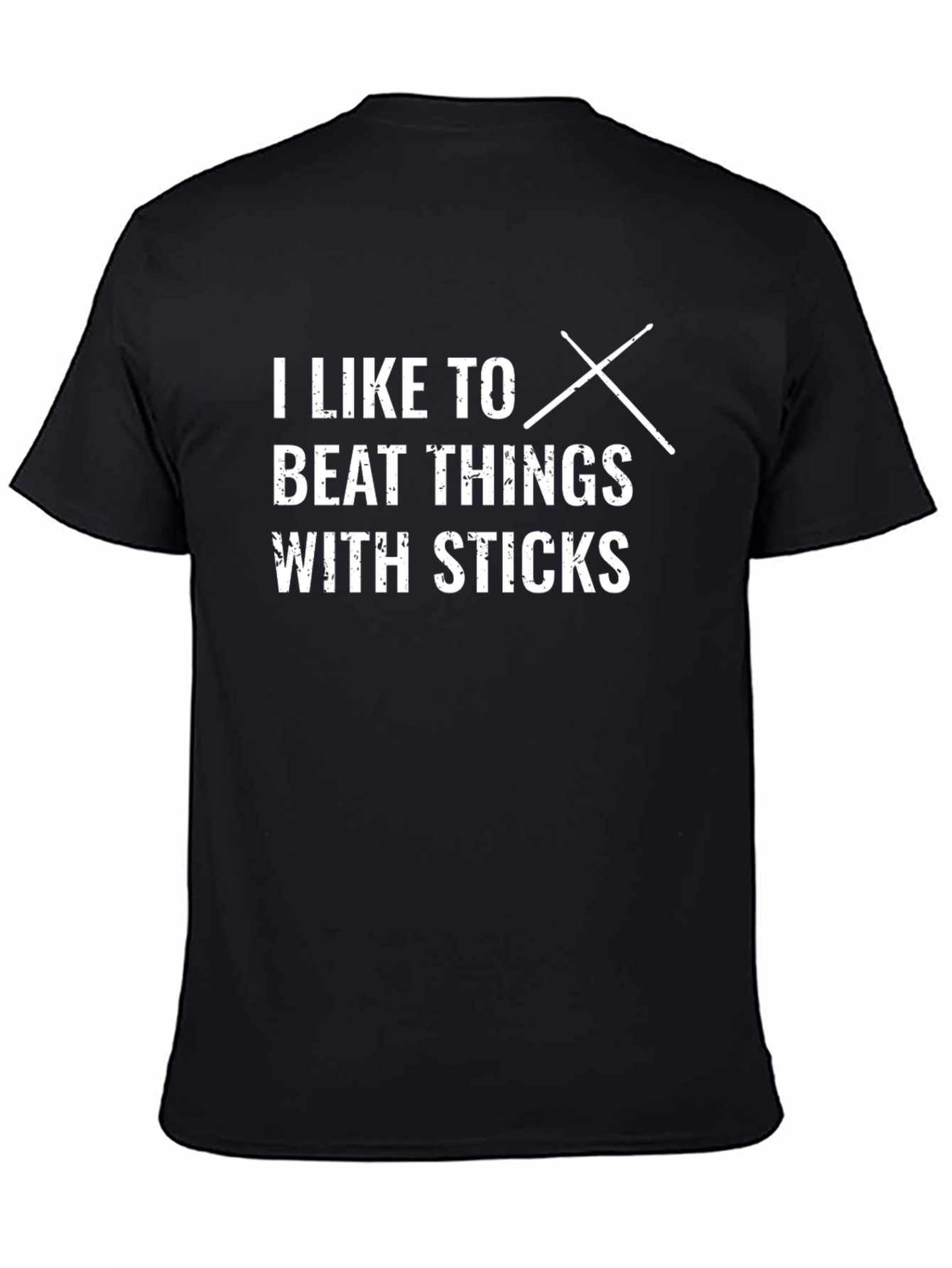 Black I Like To Beat Things With Sticks Graphic Tee view 4