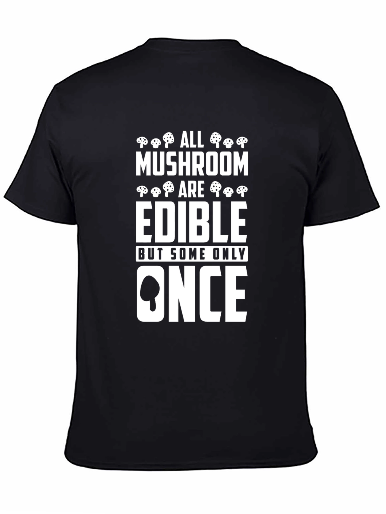 Black Mushroom Edible T-Shirt Funny Nature Lover Tee view 4