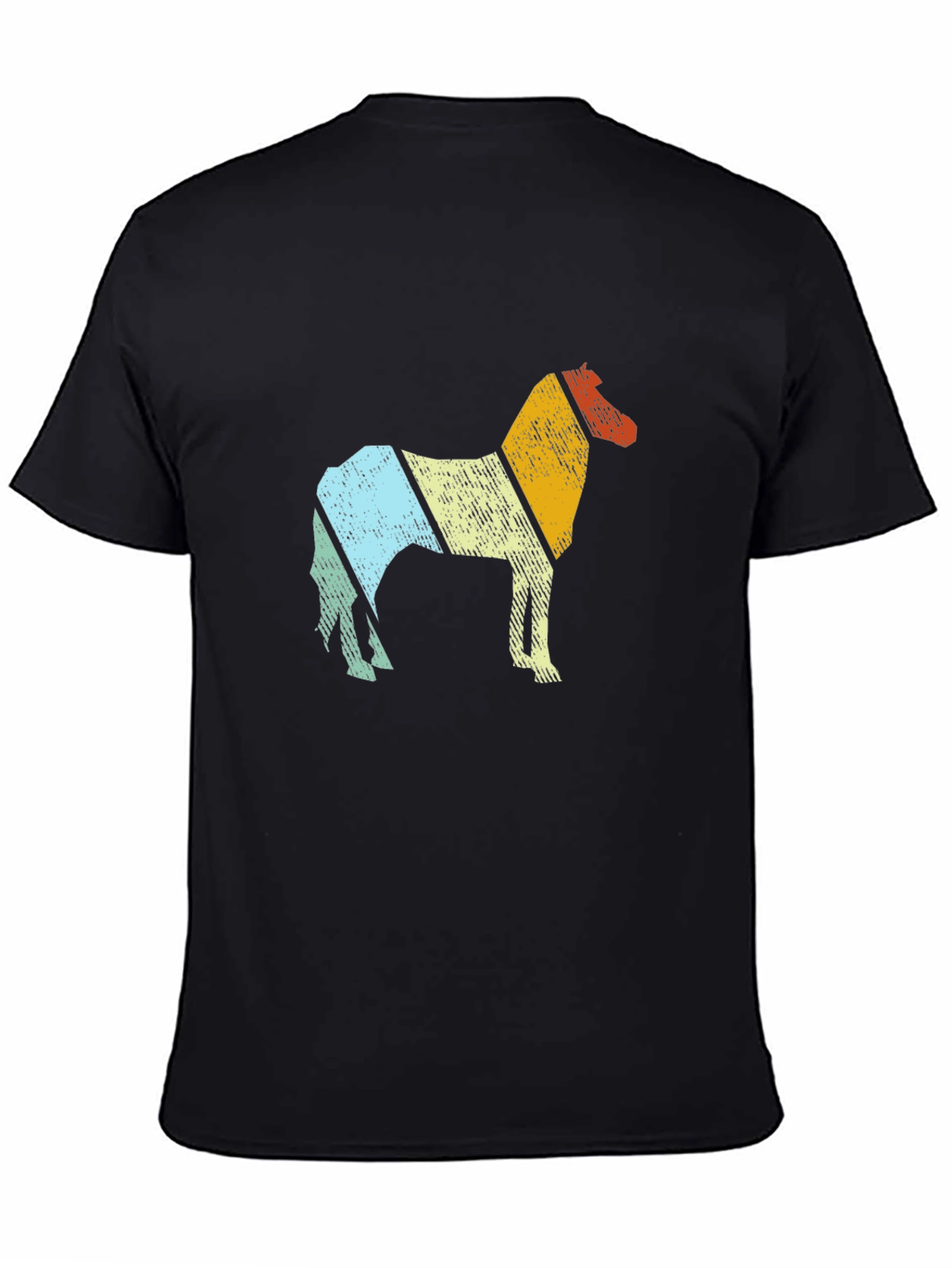 Black Retro Horse Graphic Tee - Comfort Fit Black T-Shirt view 4
