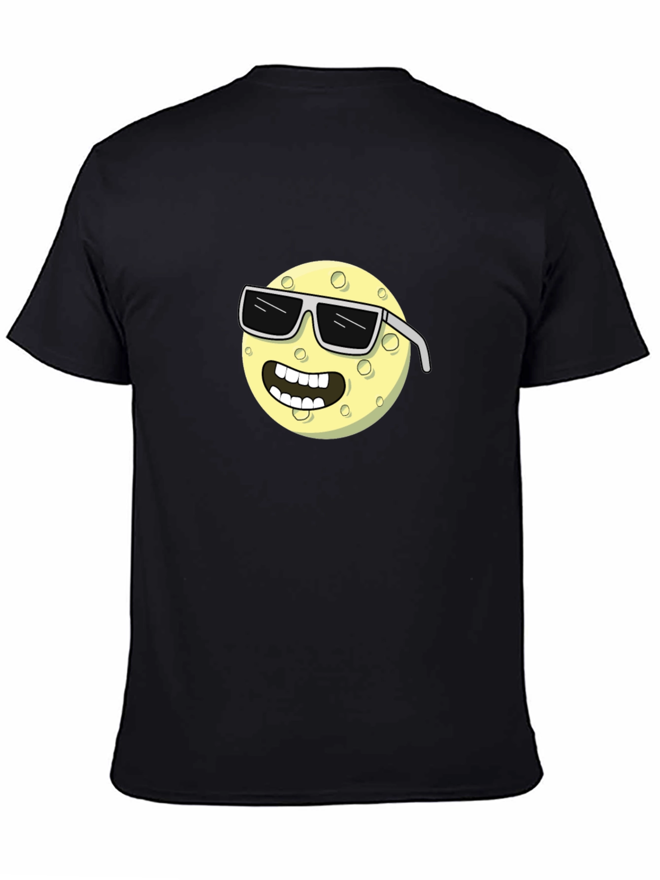 Black Cool Moon T-Shirt - Cartoon Graphic Tee view 4