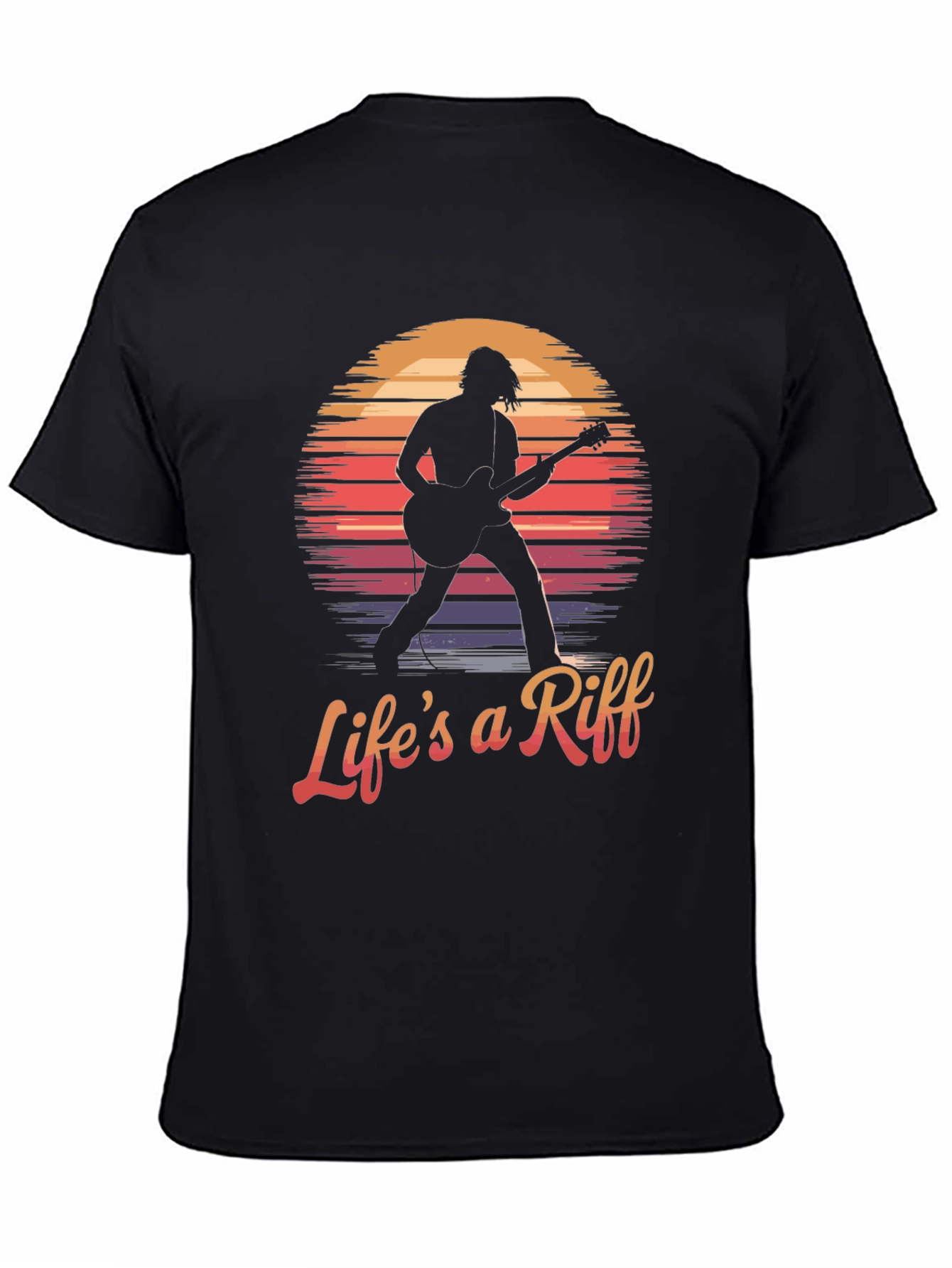 Black Life's a Riff Guitar Player Graphic Tee view 4