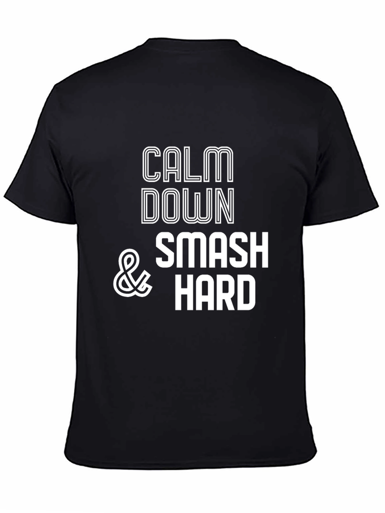 Black Calm Down & Smash Hard Graphic Tee view 4