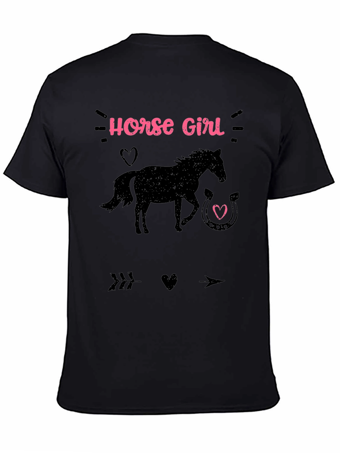 Black Horse Girl Graphic T-Shirt view 4