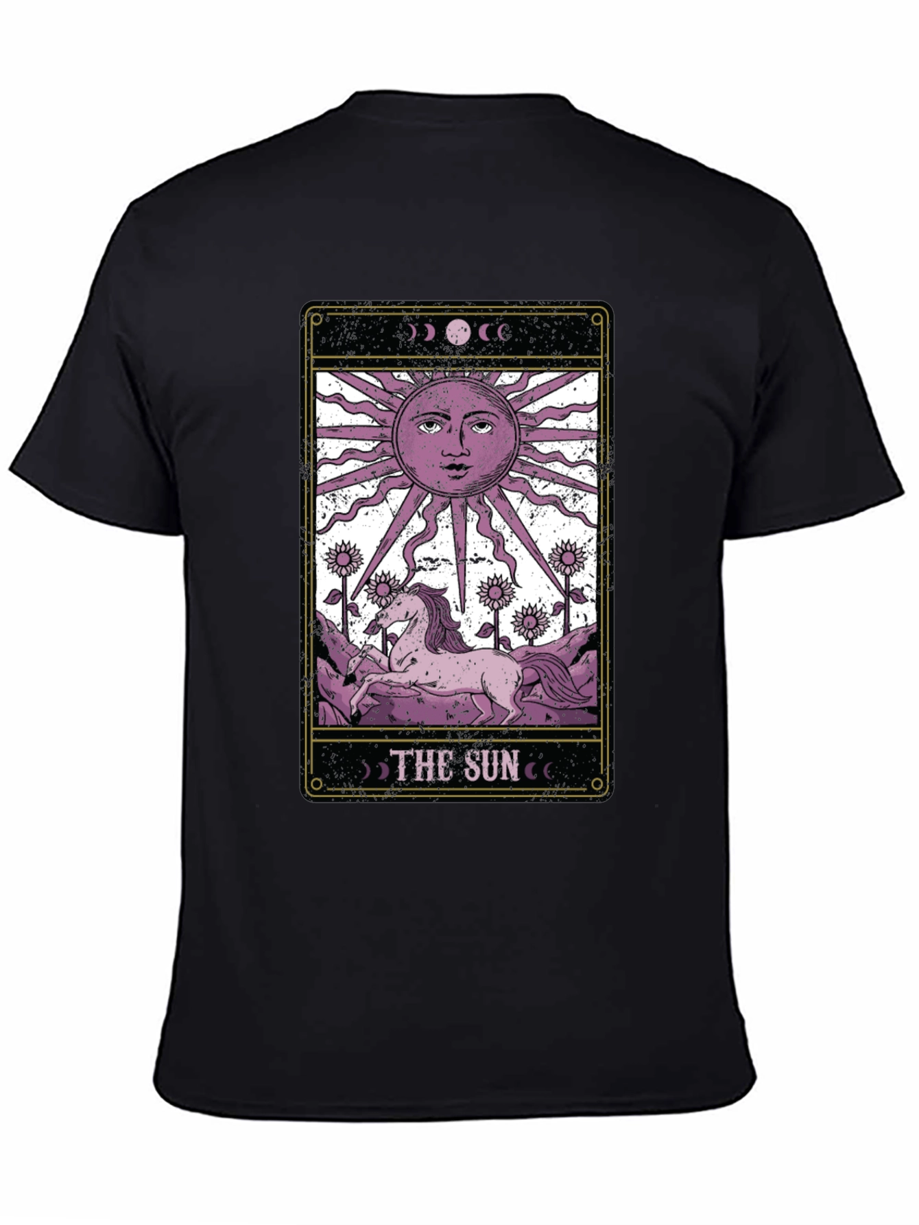 Black The Sun Tarot Card T-Shirt - Mystical Graphic Tee view 4