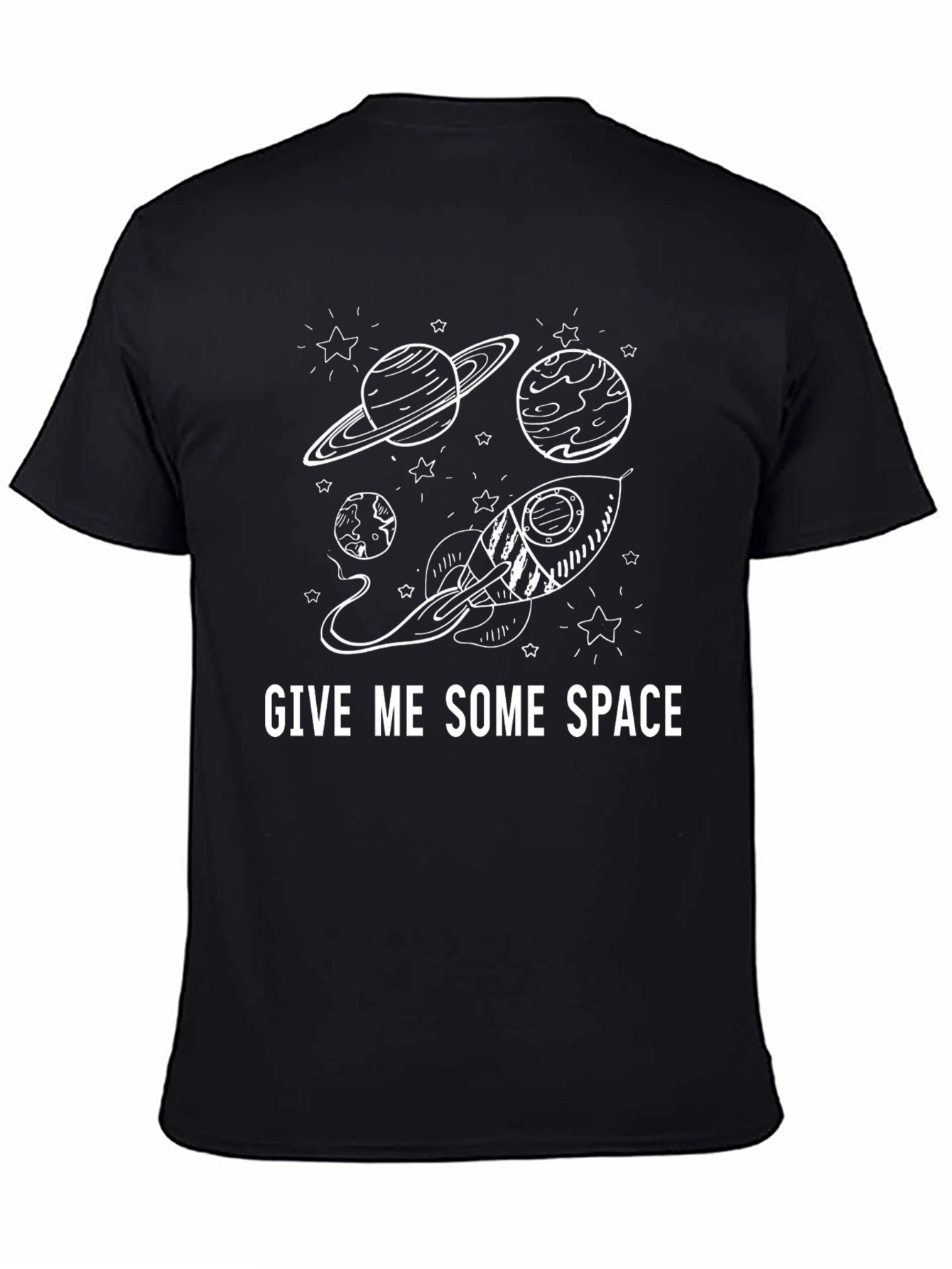 Black Give Me Some Space T-Shirt view 4