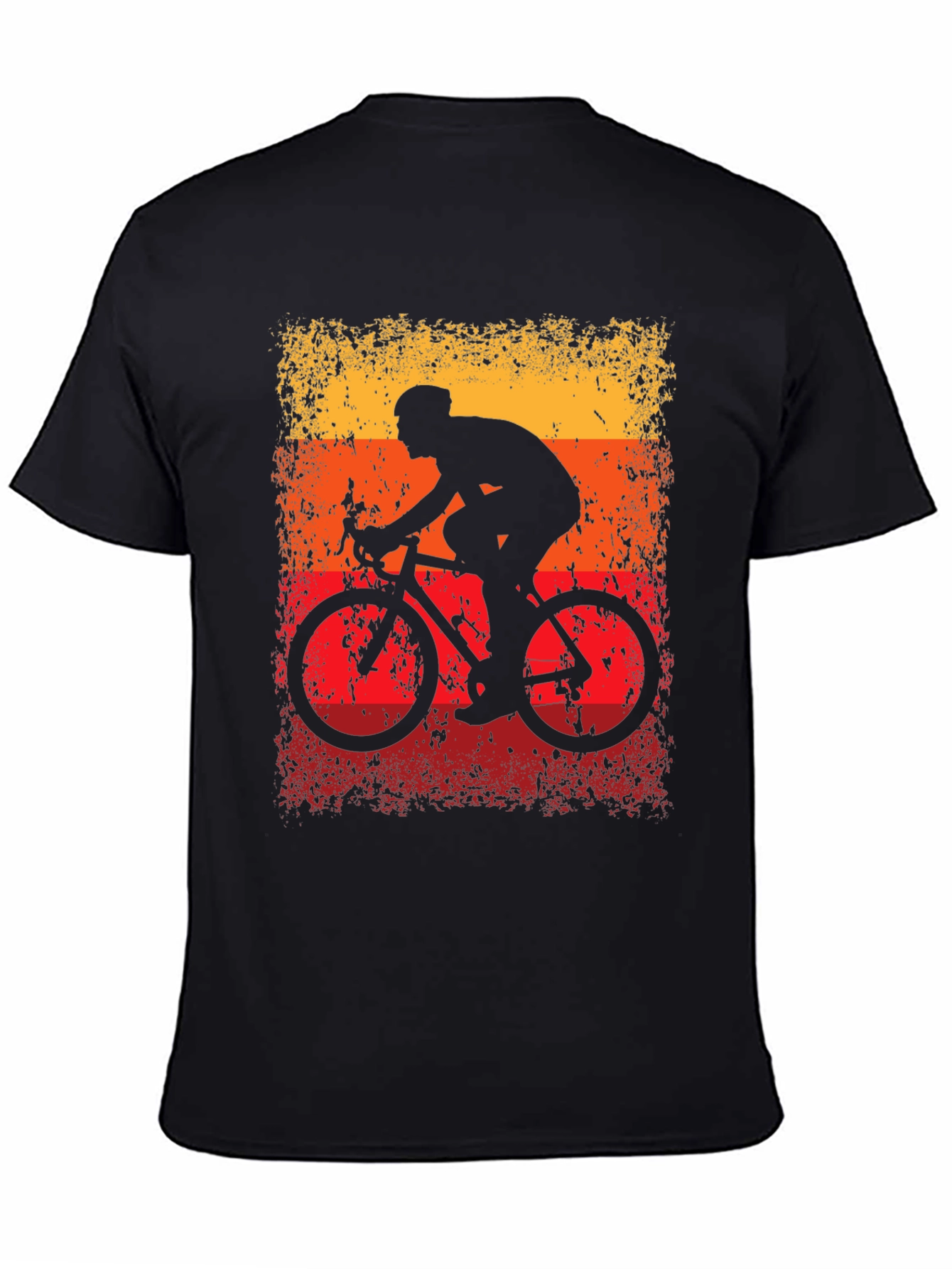 Black Retro Cycling T-Shirt - Black Cotton Blend view 4