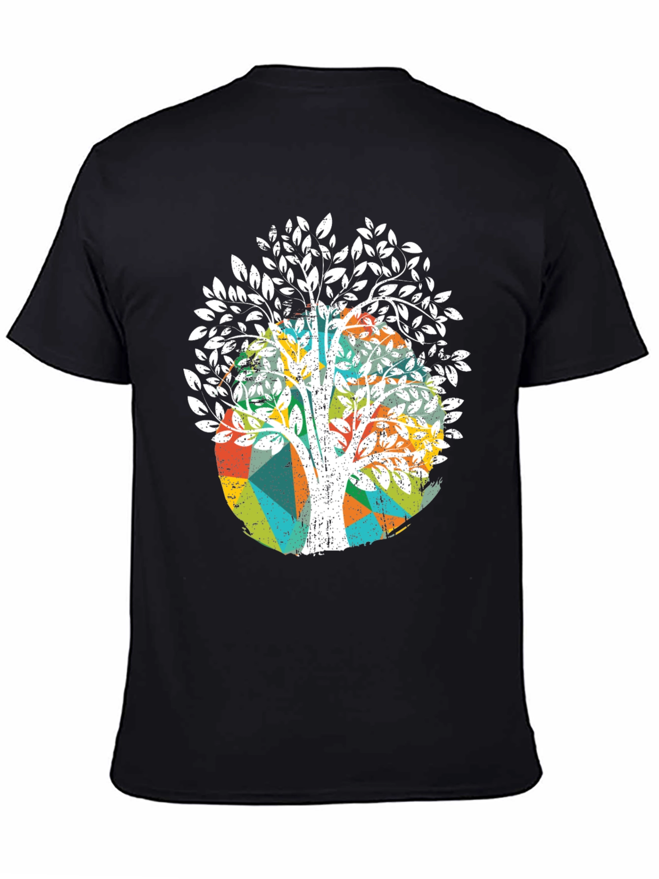 Black Abstract Tree Graphic Tee - Unique Design view 4