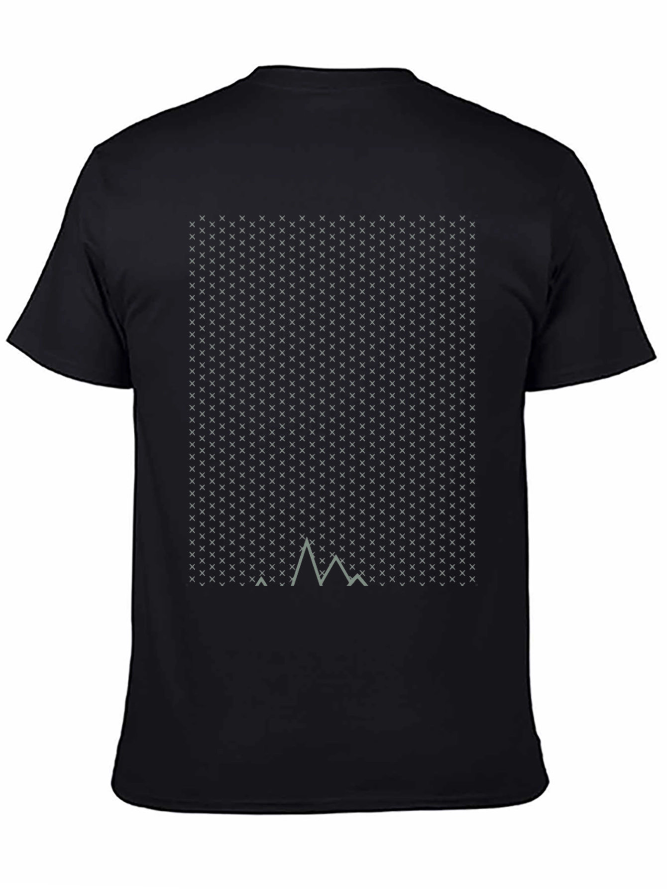 Black Modern Geometric Mountain T-Shirt view 4