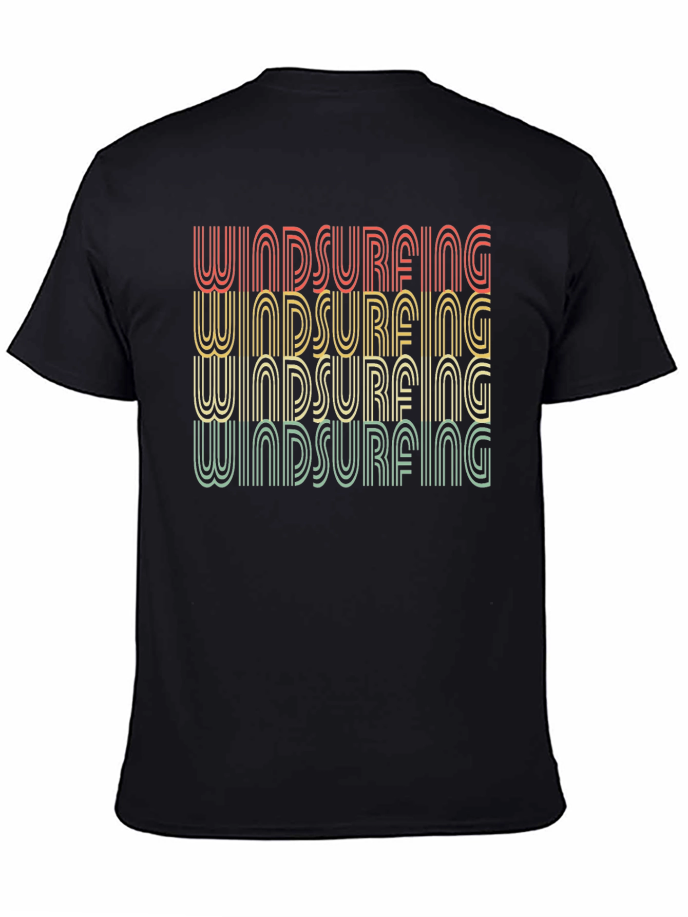 Black Retro Windsurfing T-Shirt - Black view 4