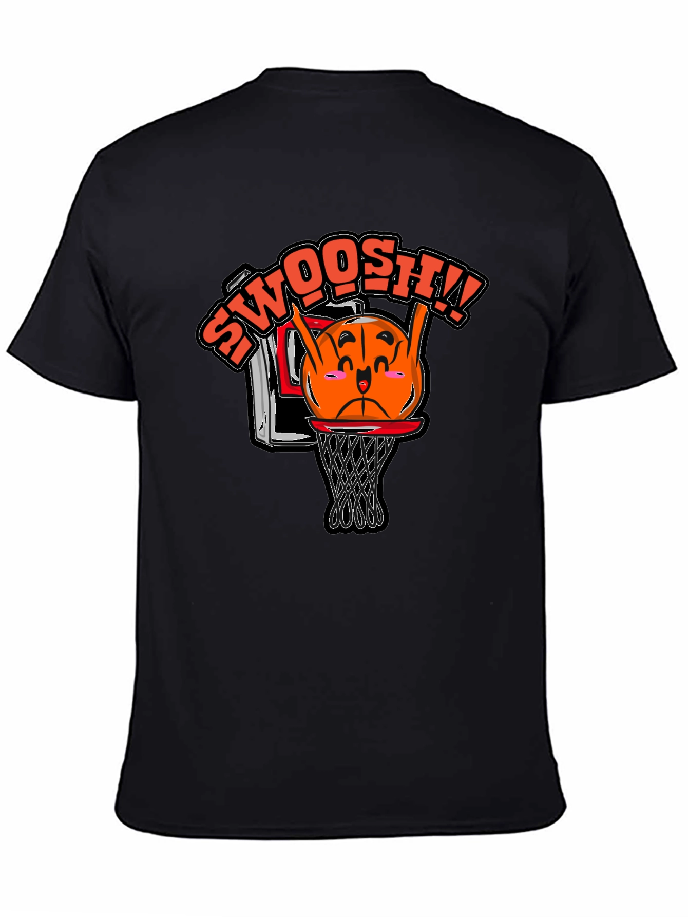 Black Funny Basketball Graphic Tee - Swoosh! view 4