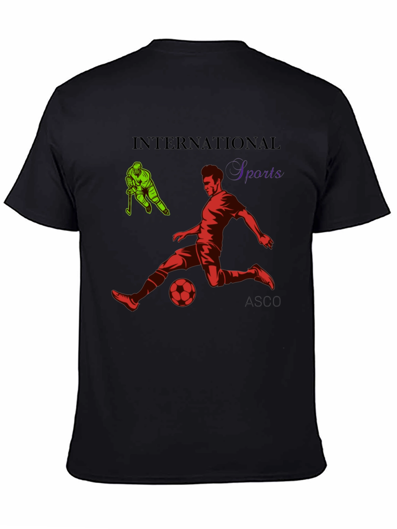Black International Sports Graphic T-Shirt view 4
