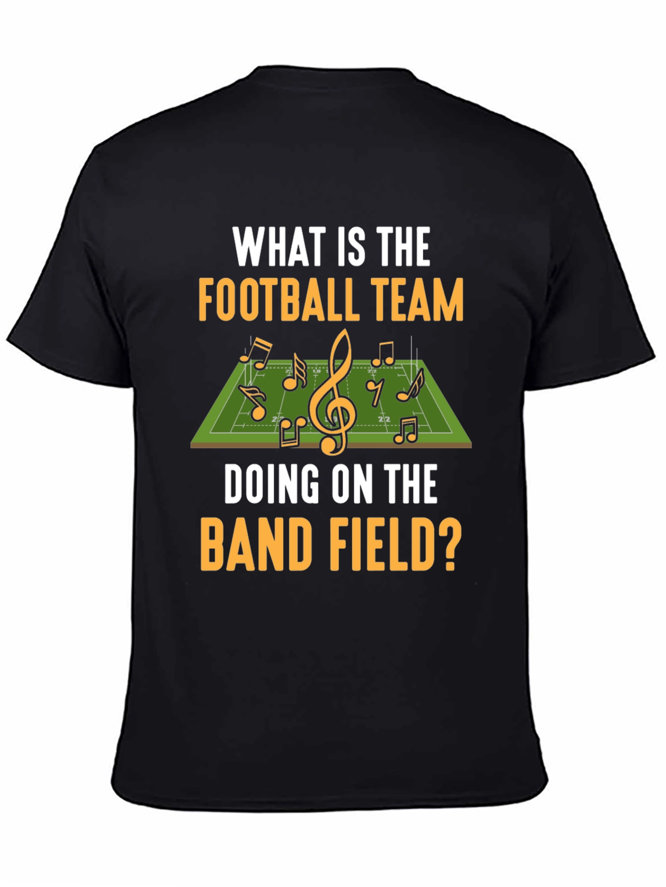 Black Football Team Band Field T-Shirt view 4