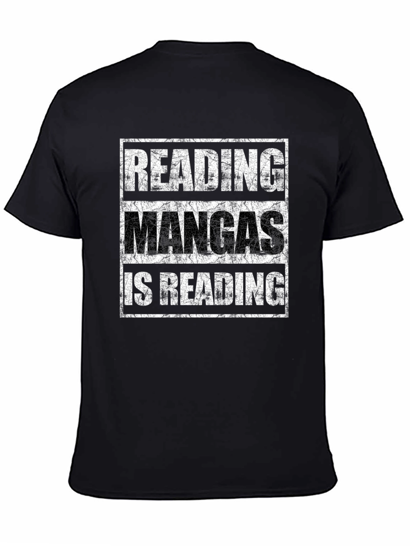 Black Reading Mangas T-Shirt - Funny Novelty Graphic Tee view 4