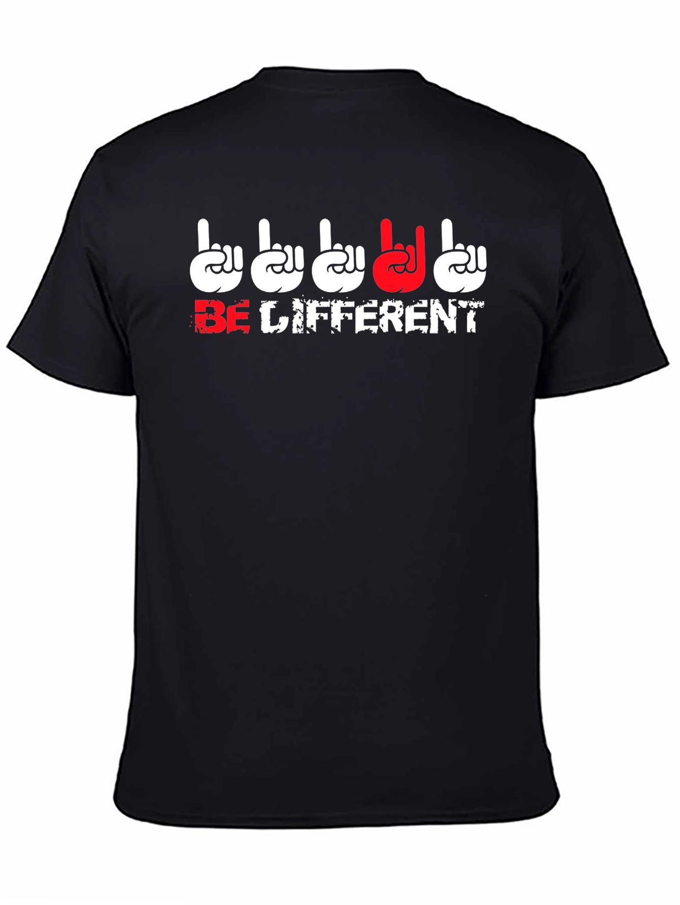 Black Be Different Graphic T-Shirt - Black view 4