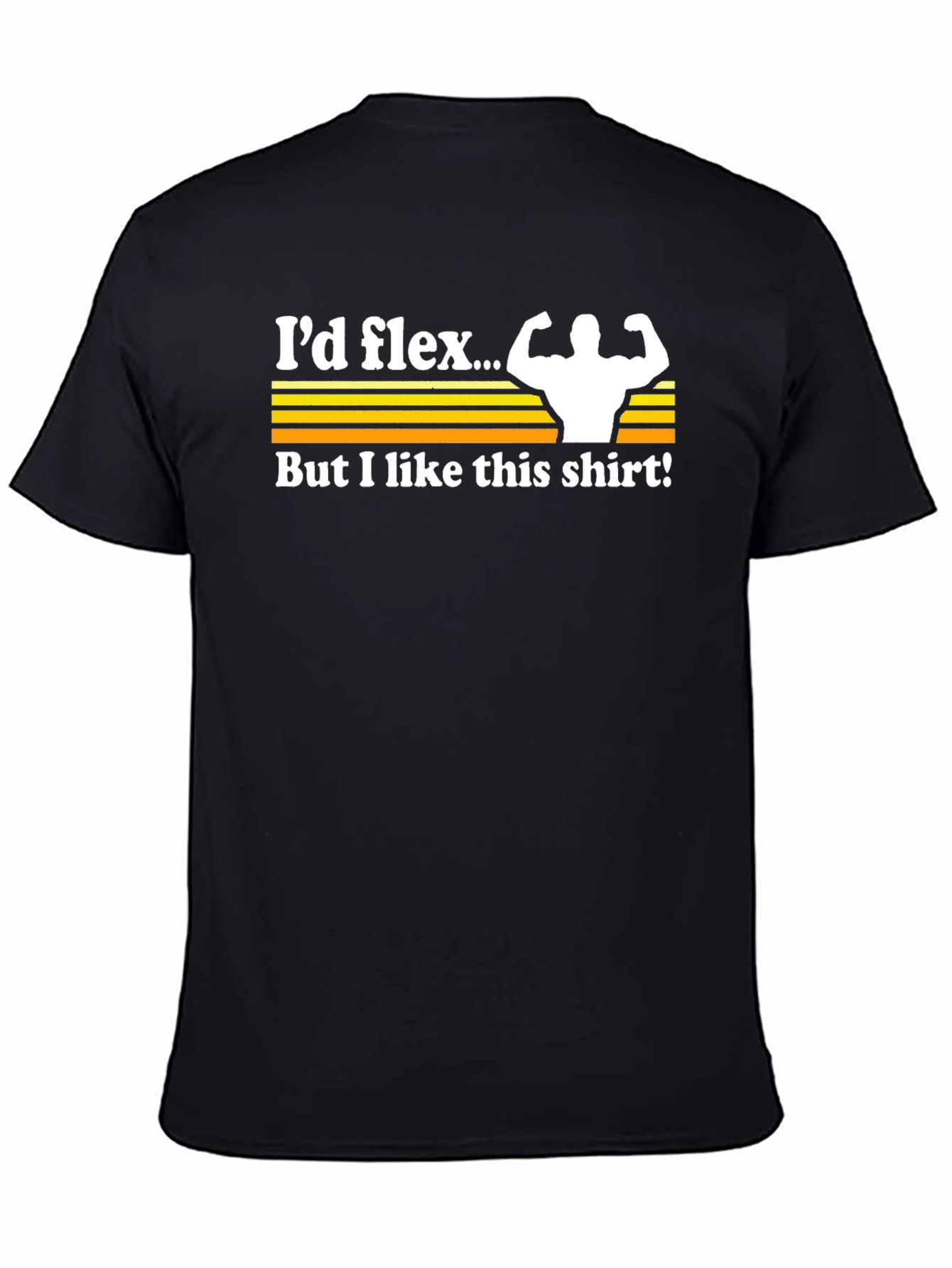 Black I'd Flex Funny Gym Workout T-Shirt view 4