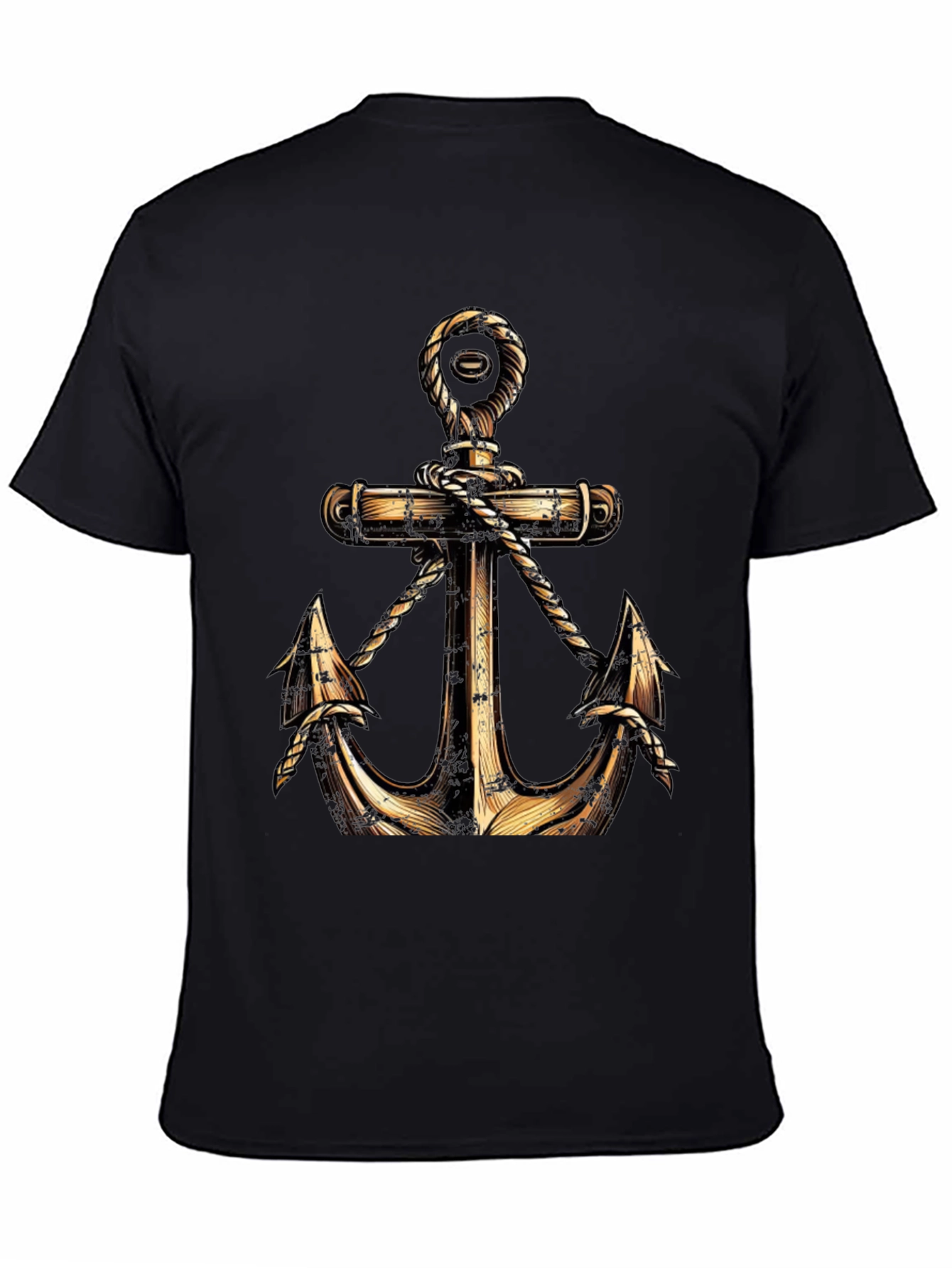 Black Anchor Graphic T-Shirt - Nautical Style view 4