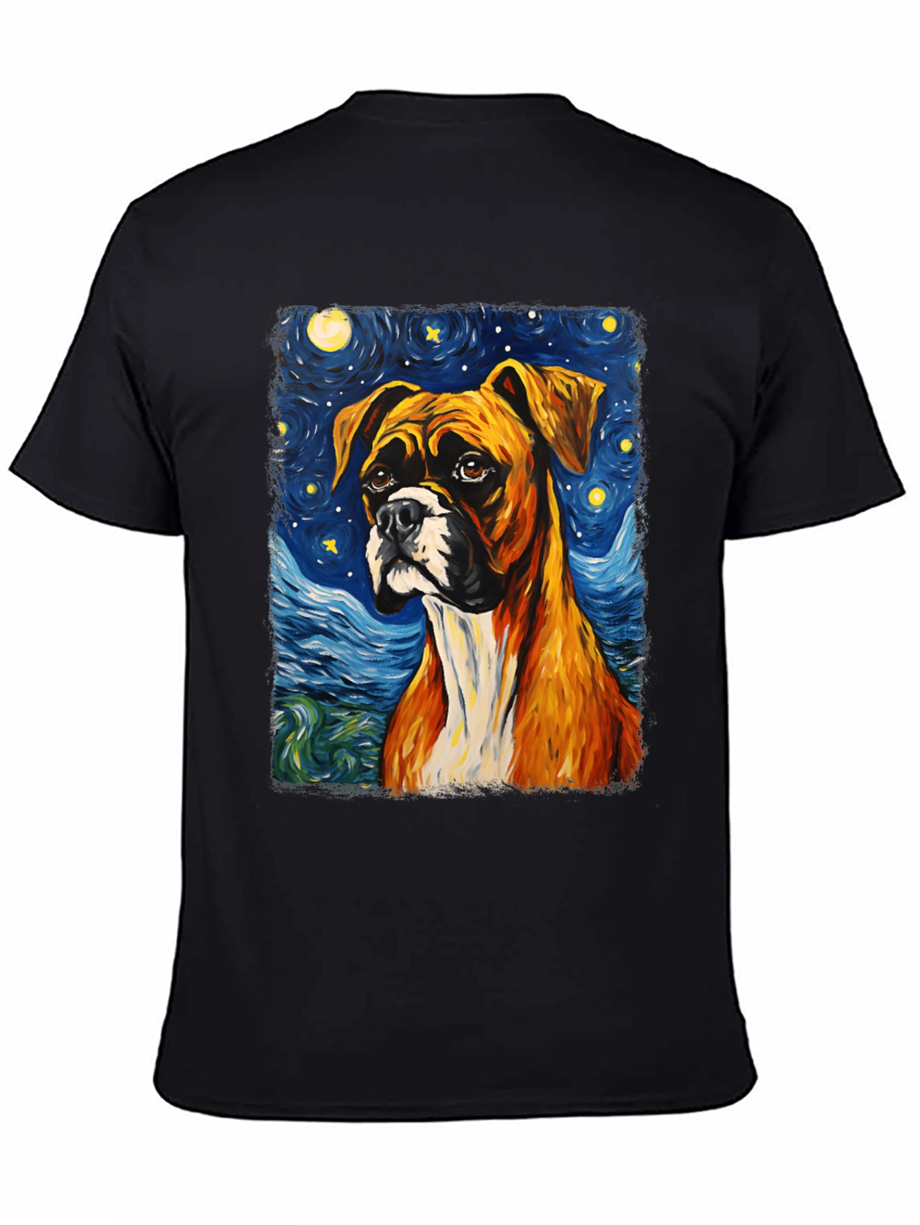 Boxer Dog Starry Night T-Shirt - 4