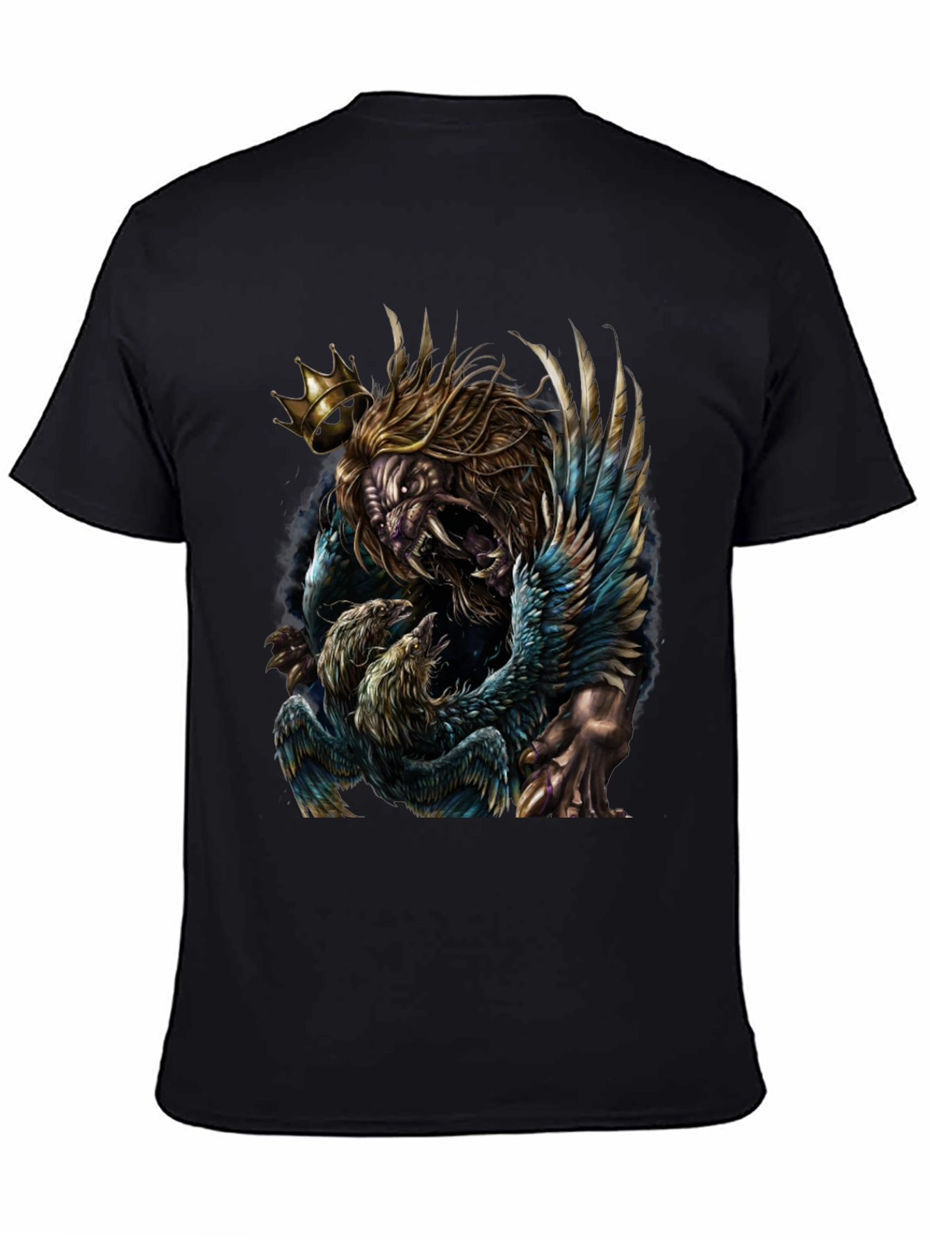 Black Lion King Graphic Tee - Unique Animal Design view 4