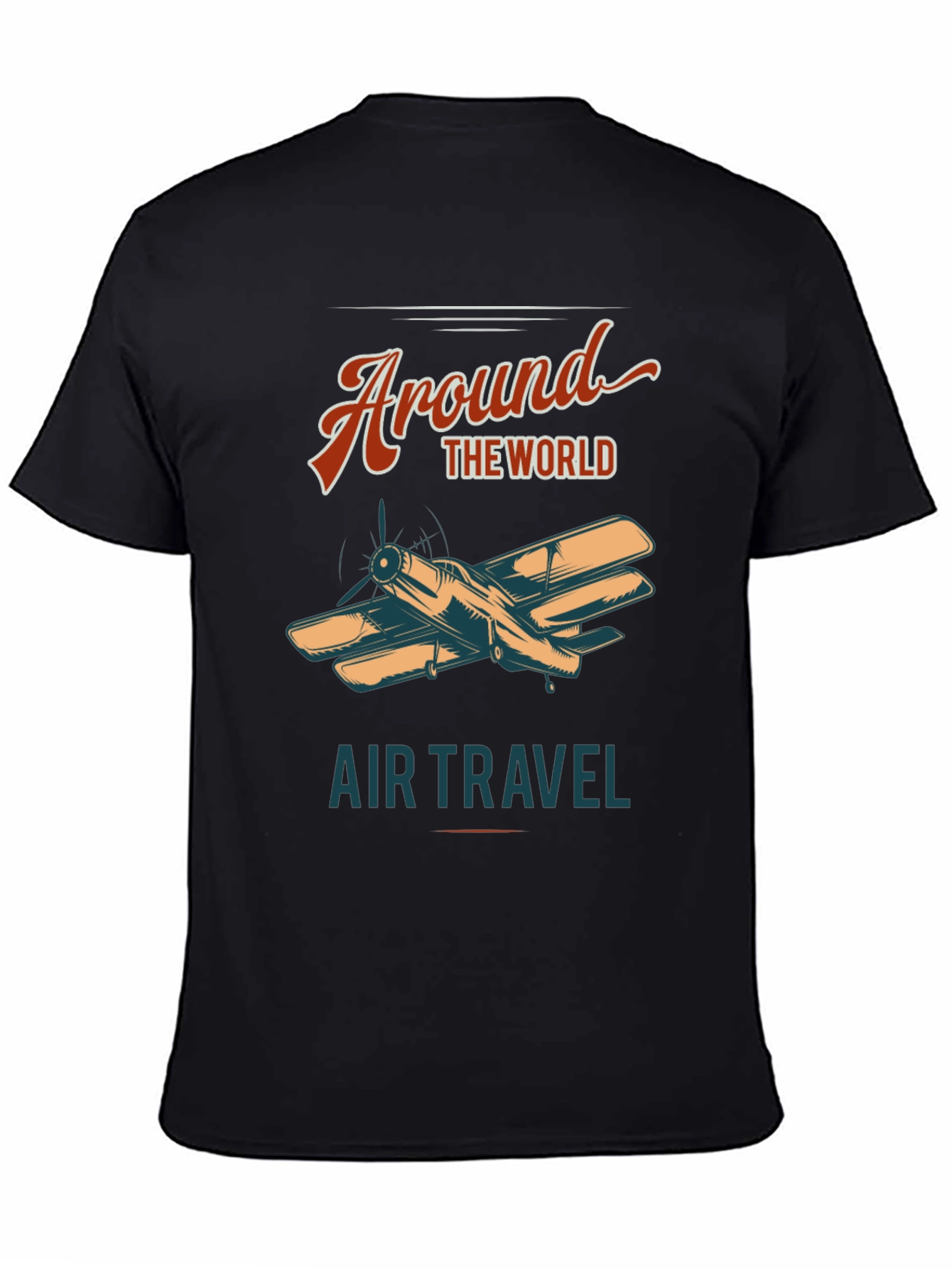 Black Around The World Air Travel Graphic Tee view 4