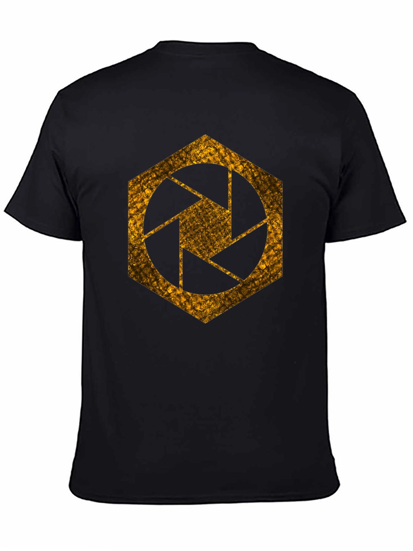 Black Aperture Hexagon T-Shirt - Graphic Tee view 4