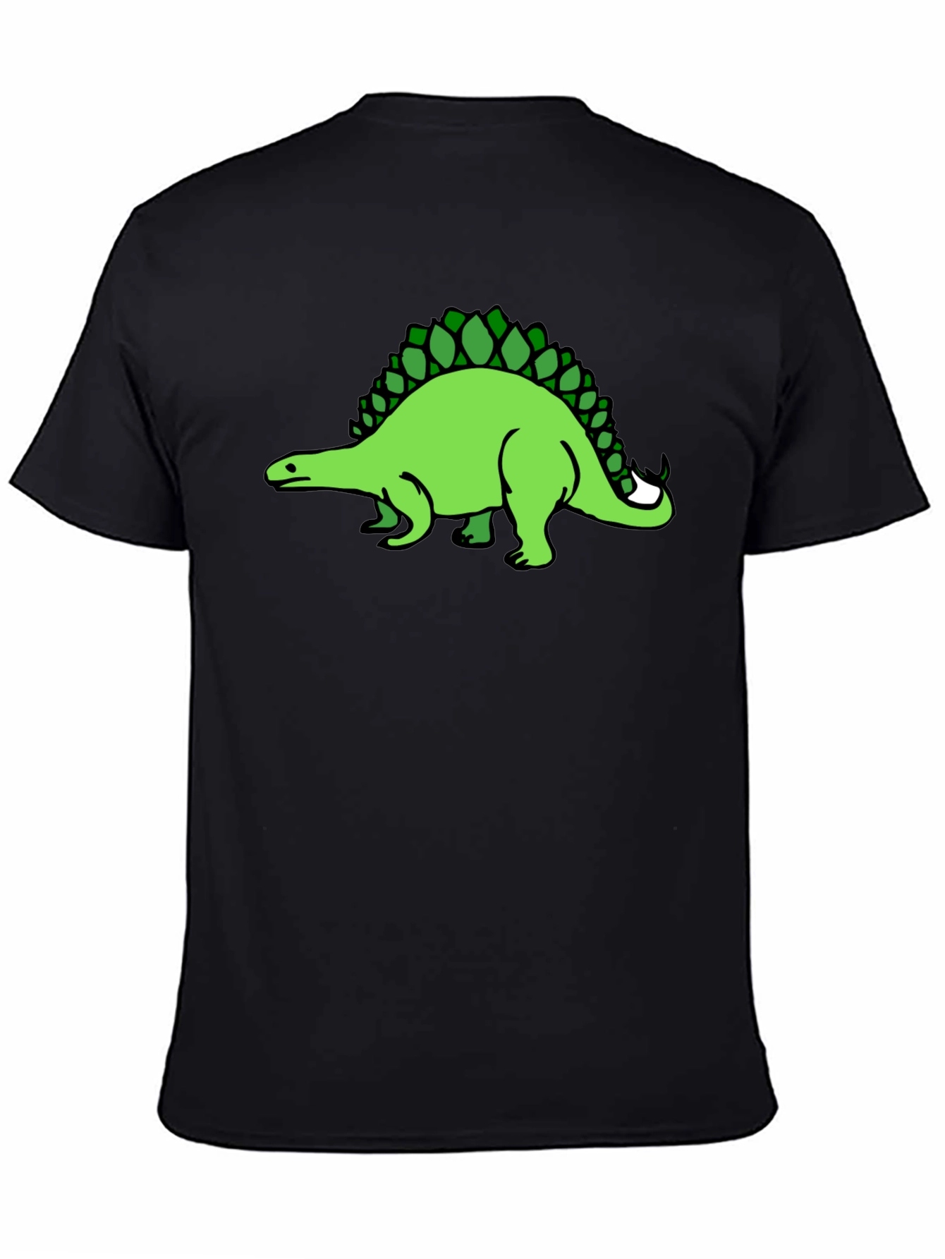 Black Dinosaur Graphic Tee - Black Cotton T-Shirt view 4