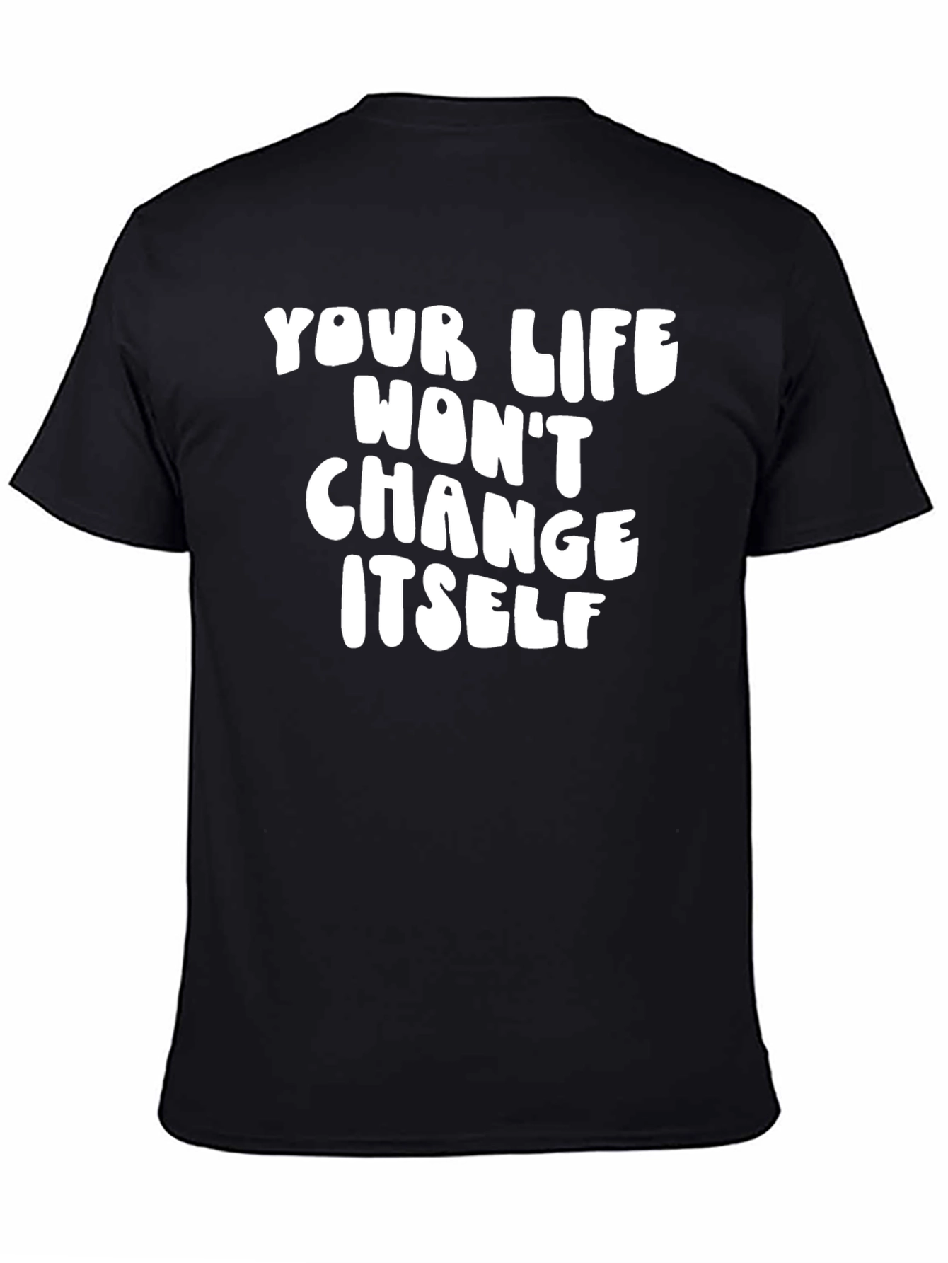 Black Motivational Black T-Shirt: Change Yourself! view 4