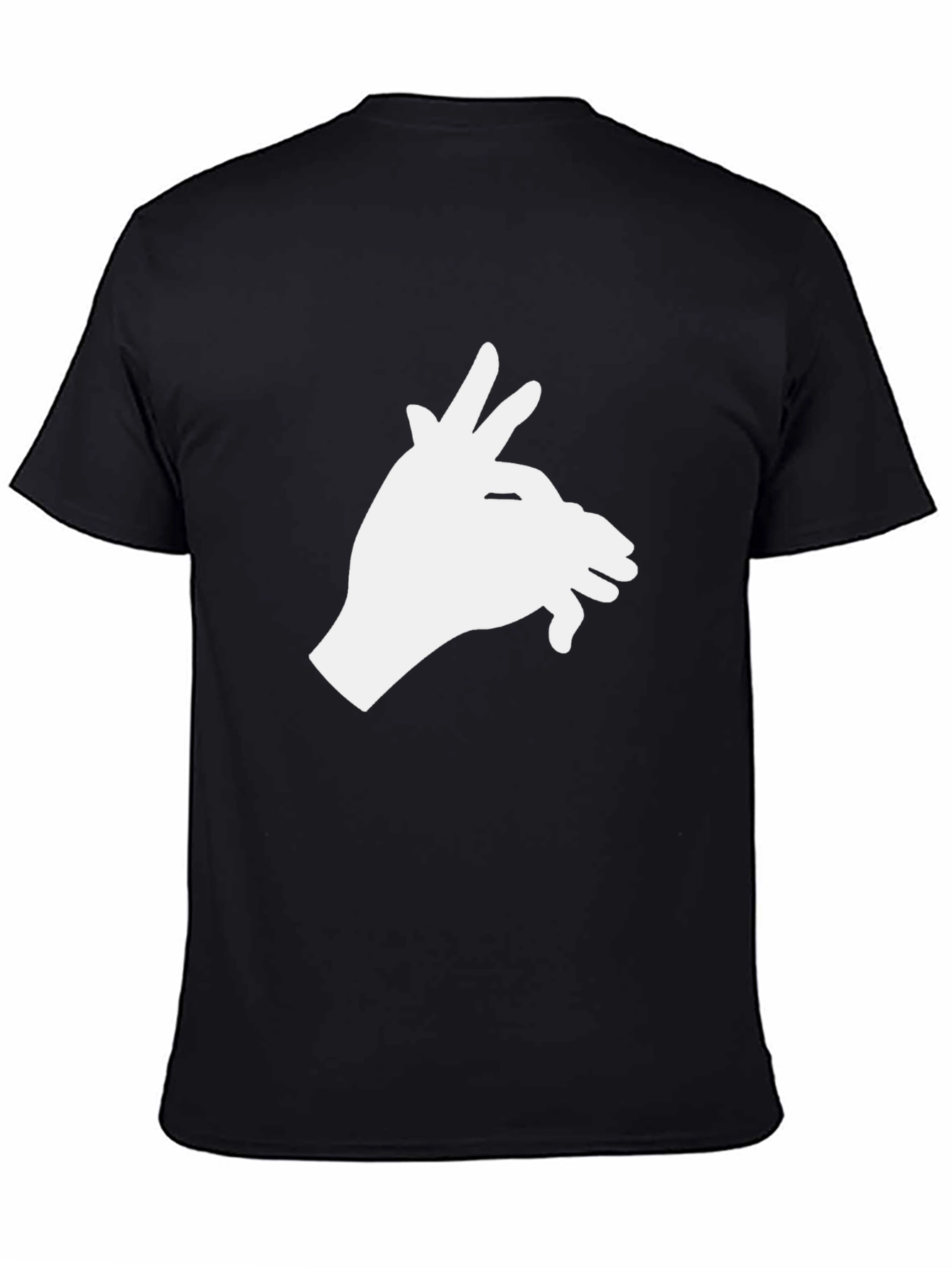 Black Shadow Puppet Hand Graphic Tee - Black Cotton view 4