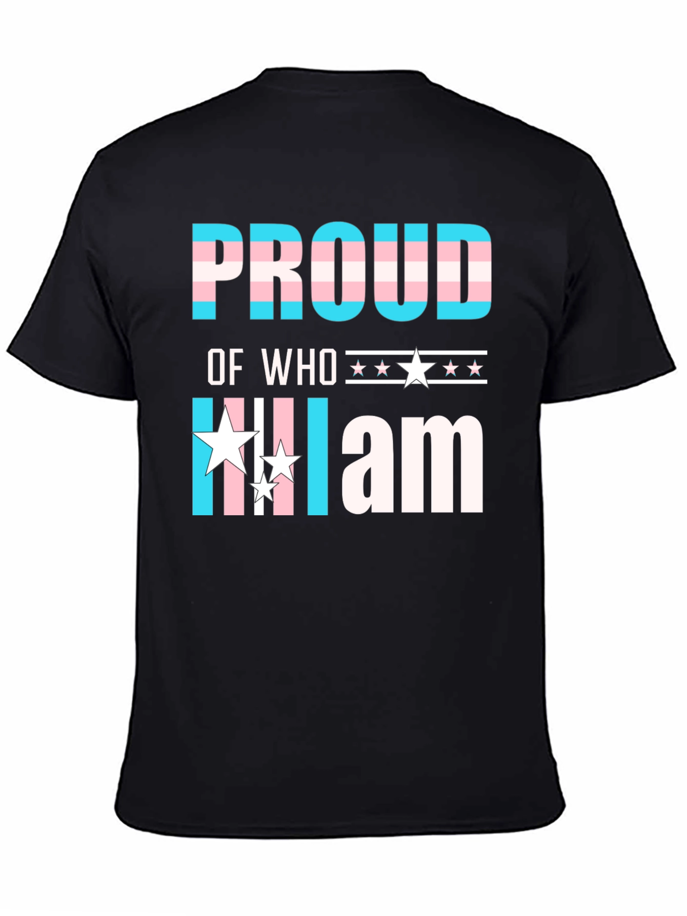Black Proud of Who I Am Transgender Pride T-Shirt view 4