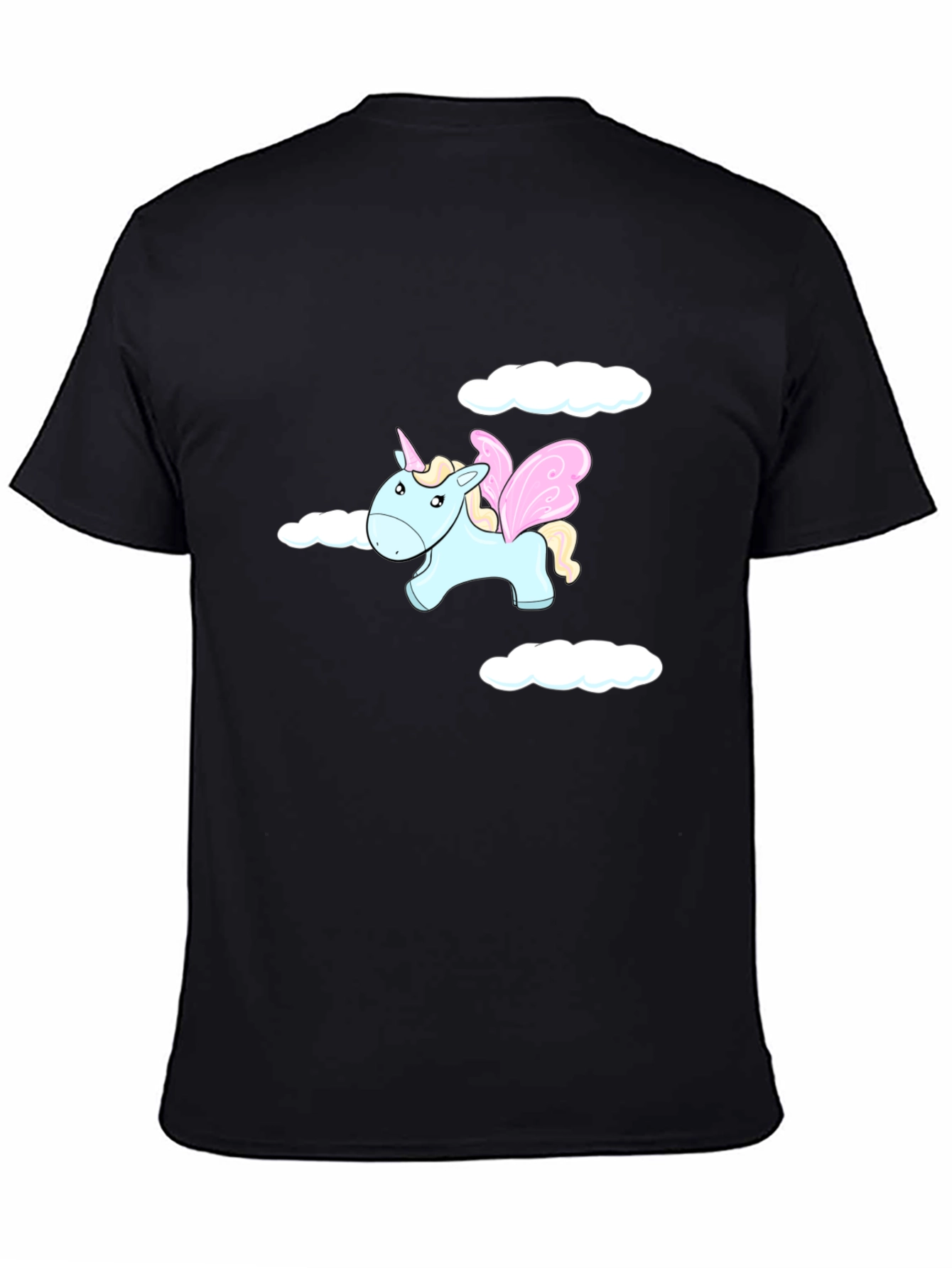 Black Unicorn Dreams Men's Black T-Shirt view 4