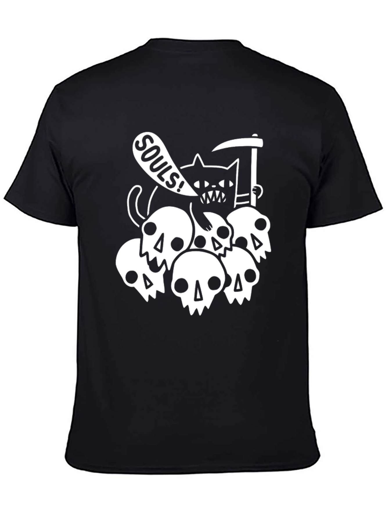 Black Grim Reaper Cat T-Shirt - Soul Collector Tee view 4