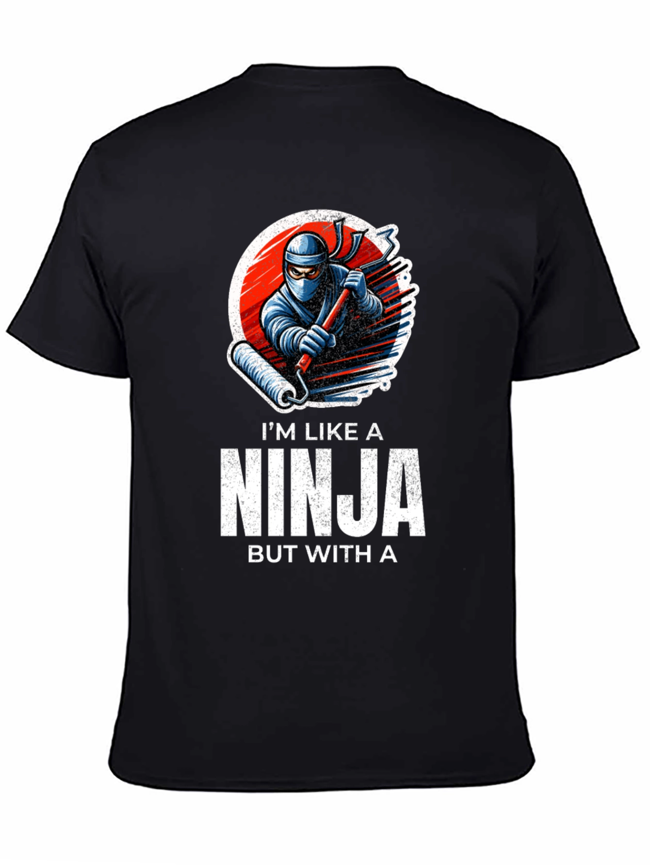 Black Ninja Painter T-Shirt - Funny Graphic Tee view 4