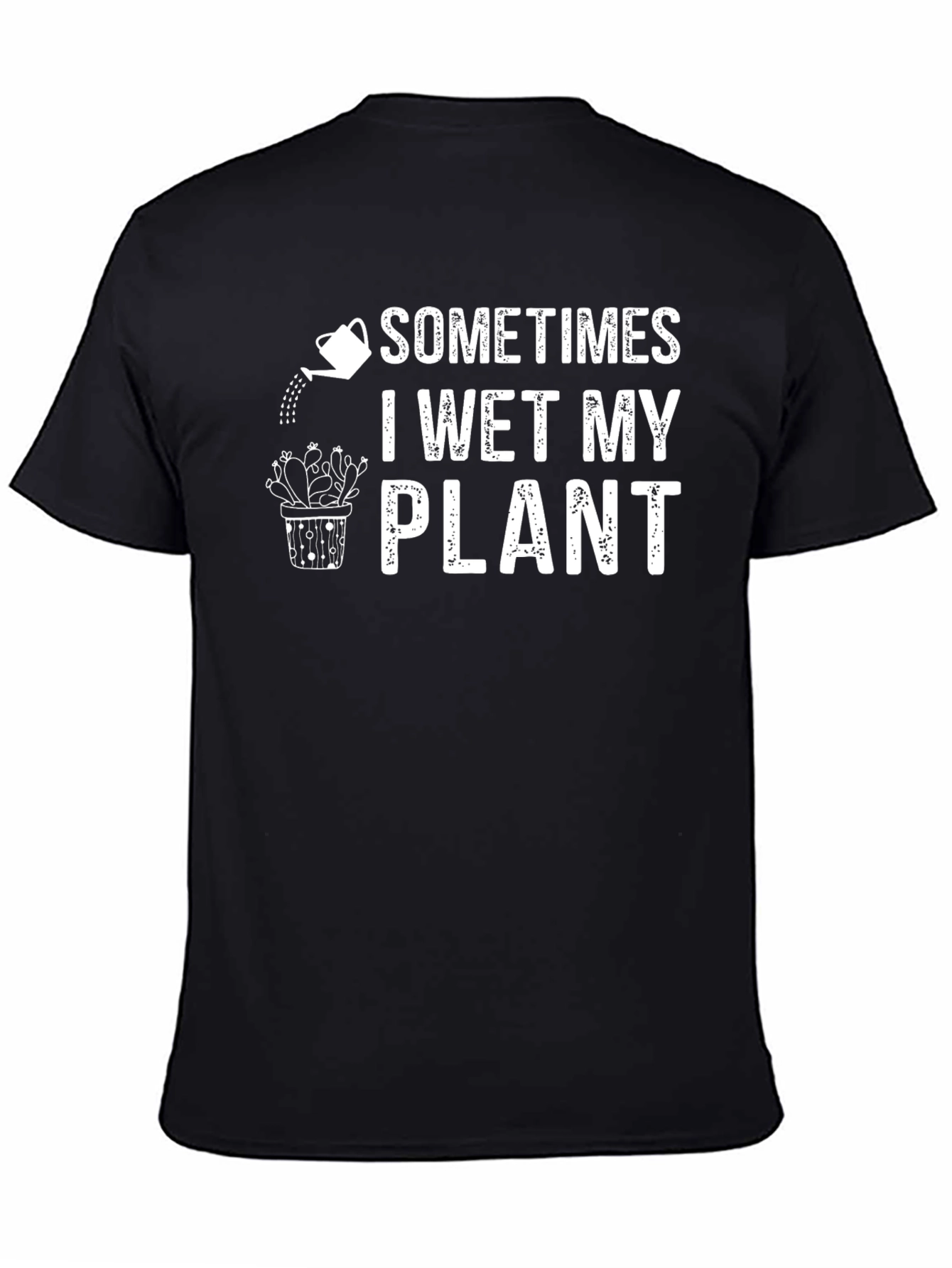Black Sometimes I Wet My Plant Graphic Tee view 4