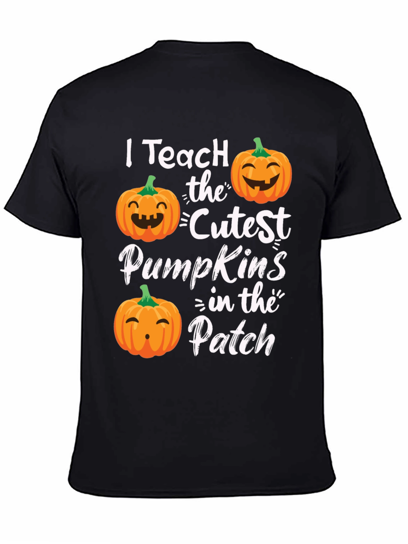 Black I Teach the Cutest Pumpkins T-Shirt view 4