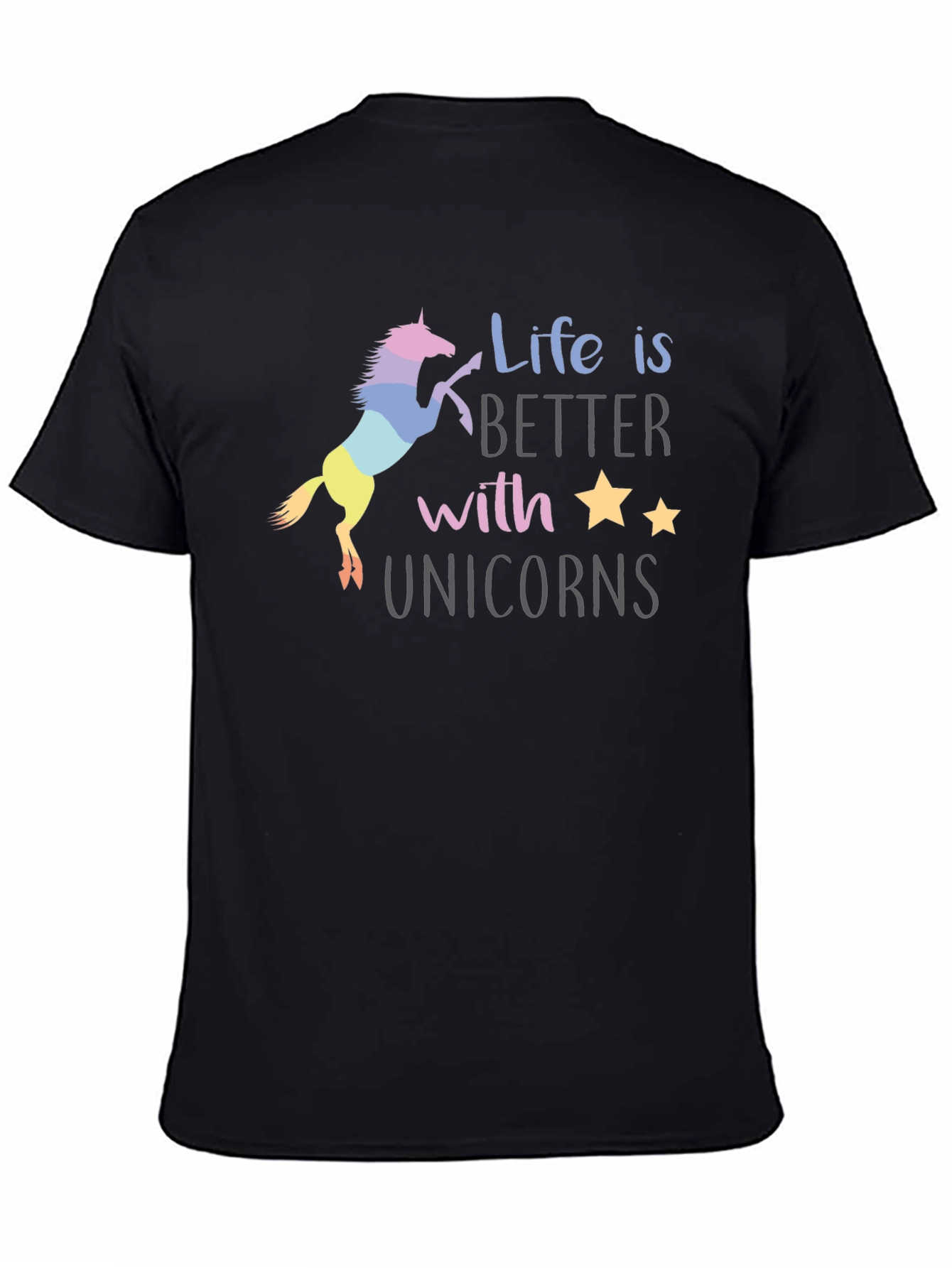 Black Unicorn Life T-Shirt - Magical Graphic Tee view 4