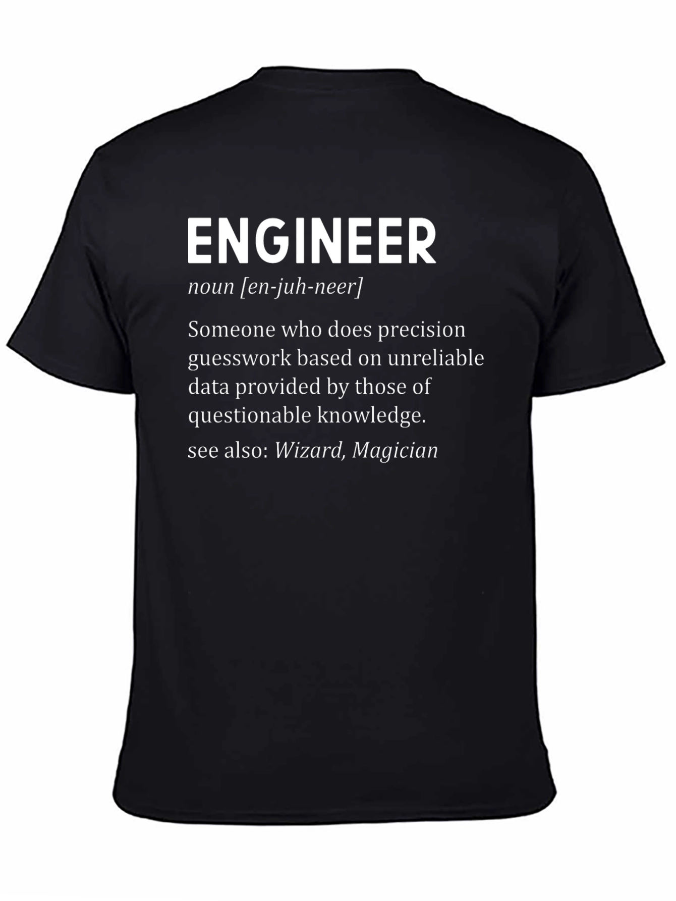 Black Engineer Definition Graphic Tee - Black view 4