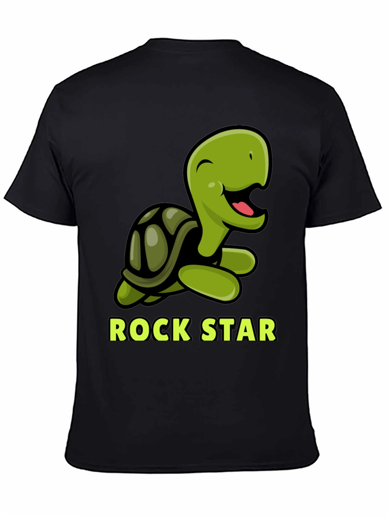 Black Rock Star Turtle Graphic T-Shirt view 4