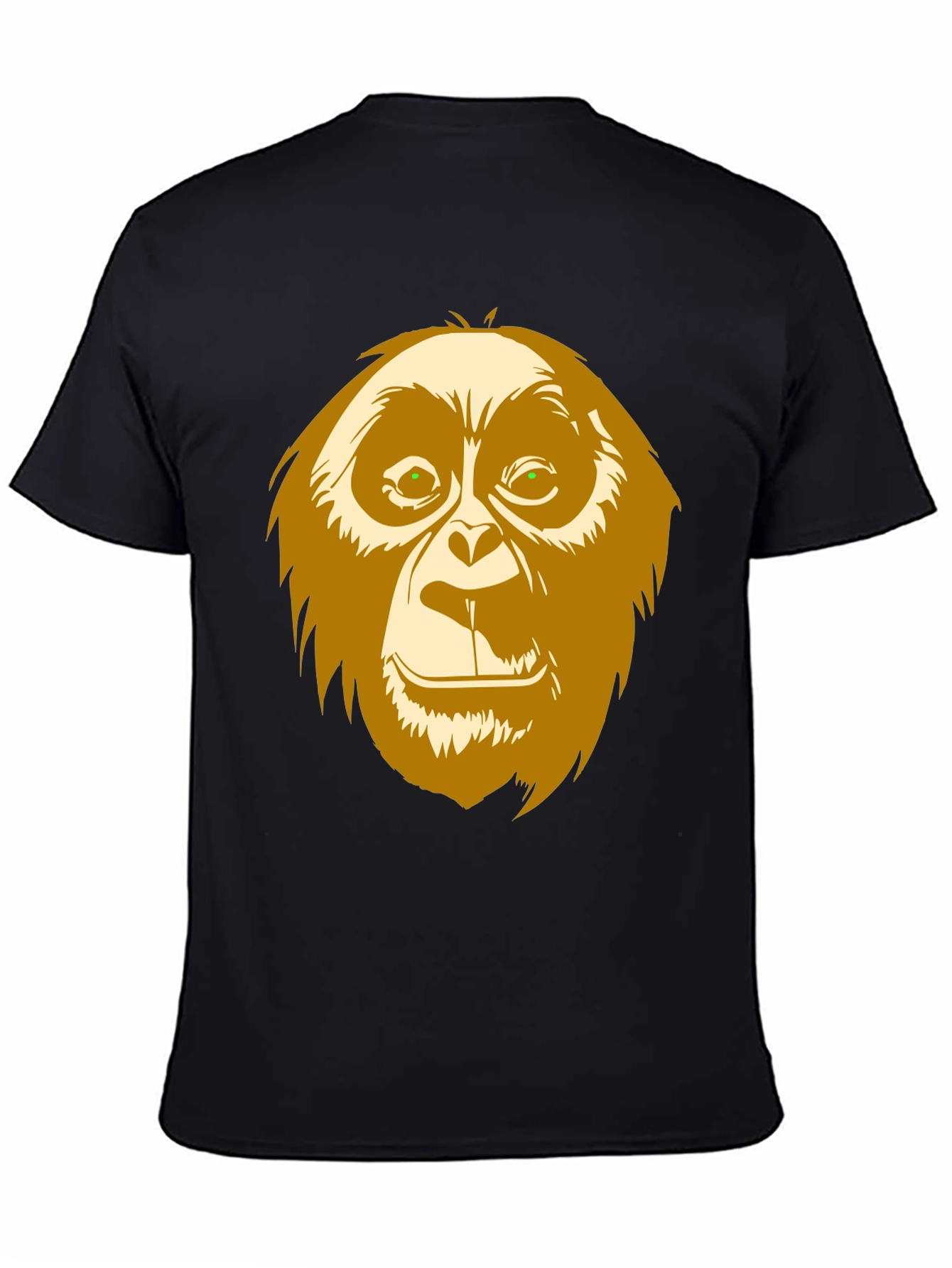 Black Orangutan Graphic Print Black T-Shirt view 4