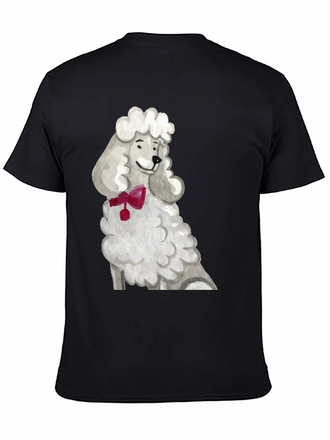 Black Poodle Art T-Shirt - Unique Dog Lover Tee view 4