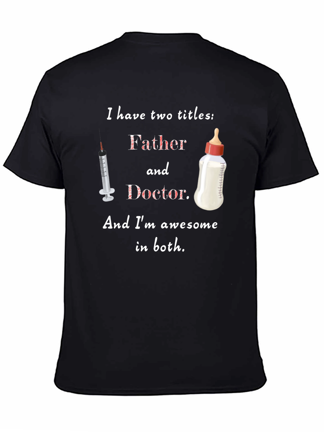 Black Father and Doctor T-Shirt - Awesome Dad Gift view 4