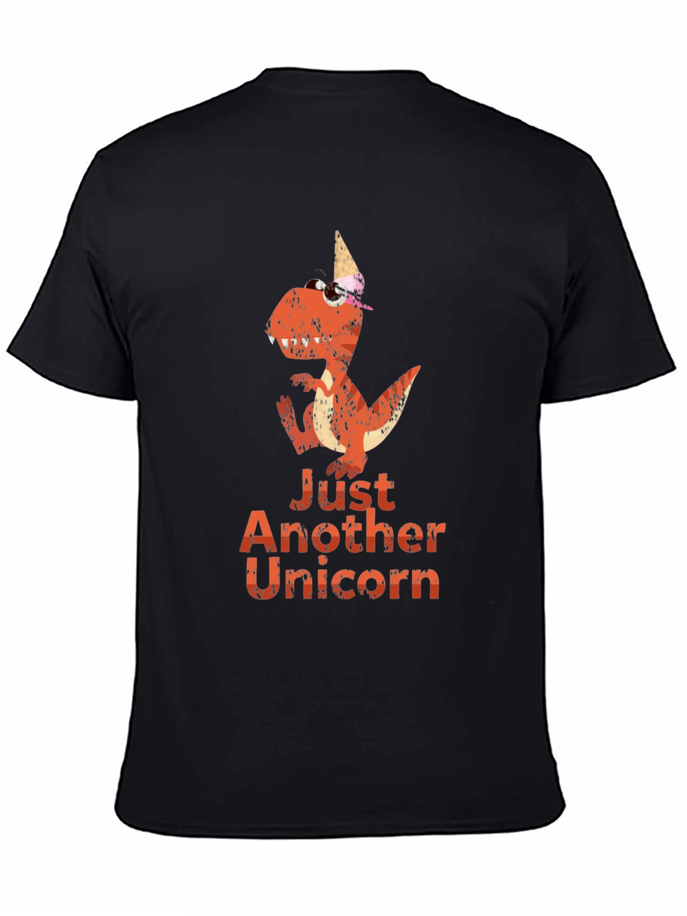 Black Dino Unicorn Graphic Tee - Unique Novelty T-Shirt view 4